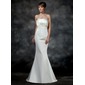 Mermaid Sweetheart Court Train Satin Wedding Dress With Ruffle Beadwork (002011621)