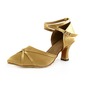 Satin Heels Pumps Ballroom Dance Shoes With Bowknot Ankle Strap (053013525)