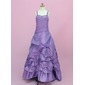 A-Line/Princess Sweetheart Floor-Length Taffeta Flower Girl Dress With Ruffle Beading (010002150)
