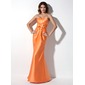 Sheath Sweetheart Floor-Length Satin Bridesmaid Dress With Ruffle (007000929) Sheath Sweetheart Floor-Length Satin Bridesmaid Dress With Ruffle (007000929)