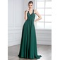 Empire Halter Watteau Train Chiffon Holiday Dress With Ruffle Beading (020025955) Empire Halter Watteau Train Chiffon Holiday Dress With Ruffle Beading (020025955)