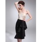 Sheath Strapless Knee-Length Charmeuse Bridesmaid Dress With Ruffle (016021263) Sheath Strapless Knee-Length Charmeuse Bridesmaid Dress With Ruffle (016021263)