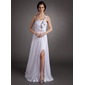 Sheath One-Shoulder Floor-Length Chiffon Holiday Dress With Ruffle Flower(s) Sequins (020016349)