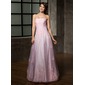 A-Line/Princess Strapless Floor-Length Organza Quinceanera Dress With Ruffle Lace Beading (021002858)