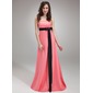 Empire Strapless Sweep Train Satin Bridesmaid Dress With Sash Beading (007001482)