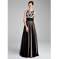 A-Line/Princess Scoop Neck Floor-Length Tulle Prom Dress With Ruffle Lace (018019083)