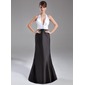 Sheath Halter Sweep Train Charmeuse Evening Dress With Ruffle Beading (017020734) Sheath Halter Sweep Train Charmeuse Evening Dress With Ruffle Beading (017020734)