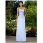Graceful Sheath Sweetheart Floor-Length Satin Bridesmaid Dress with Ruffle (007001037)