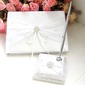 White and Ivory Satin Wedding Rhinestone Guest Book And Pen Set(101018158)