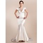 Mermaid V-neck Asymmetrical Charmeuse Wedding Dress (002012161) Mermaid V-neck Asymmetrical Charmeuse Wedding Dress (002012161)