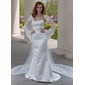 Mermaid Sweetheart Watteau Train Satin Tulle Wedding Dress With Lace Beadwork (002004482) Mermaid Sweetheart Watteau Train Satin Tulle Wedding Dress With Lace Beadwork (002004482)