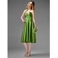A-Line/Princess Sweetheart Tea-Length Satin Bridesmaid Dress With Ruffle (007000955) A-Line/Princess Sweetheart Tea-Length Satin Bridesmaid Dress With Ruffle (007000955)