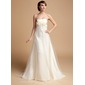 Empire Strapless Sweep Train Satin Tulle Wedding Dress With Flower(s) (002014723) Empire Strapless Sweep Train Satin Tulle Wedding Dress With Flower(s) (002014723)