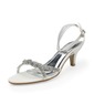 Leatherette Low Heel Sandals Wedding Shoes With Buckle Rhinestone (047011802)