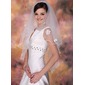 Fingertip Veils Tulle Two-tier Beaded Edge Wedding Veils With Classic (006020341) Fingertip Veils Tulle Two-tier Beaded Edge Wedding Veils With Classic (006020341)