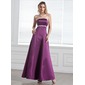 Empire Strapless Floor-Length Satin Bridesmaid Dress With Sash (007000887)