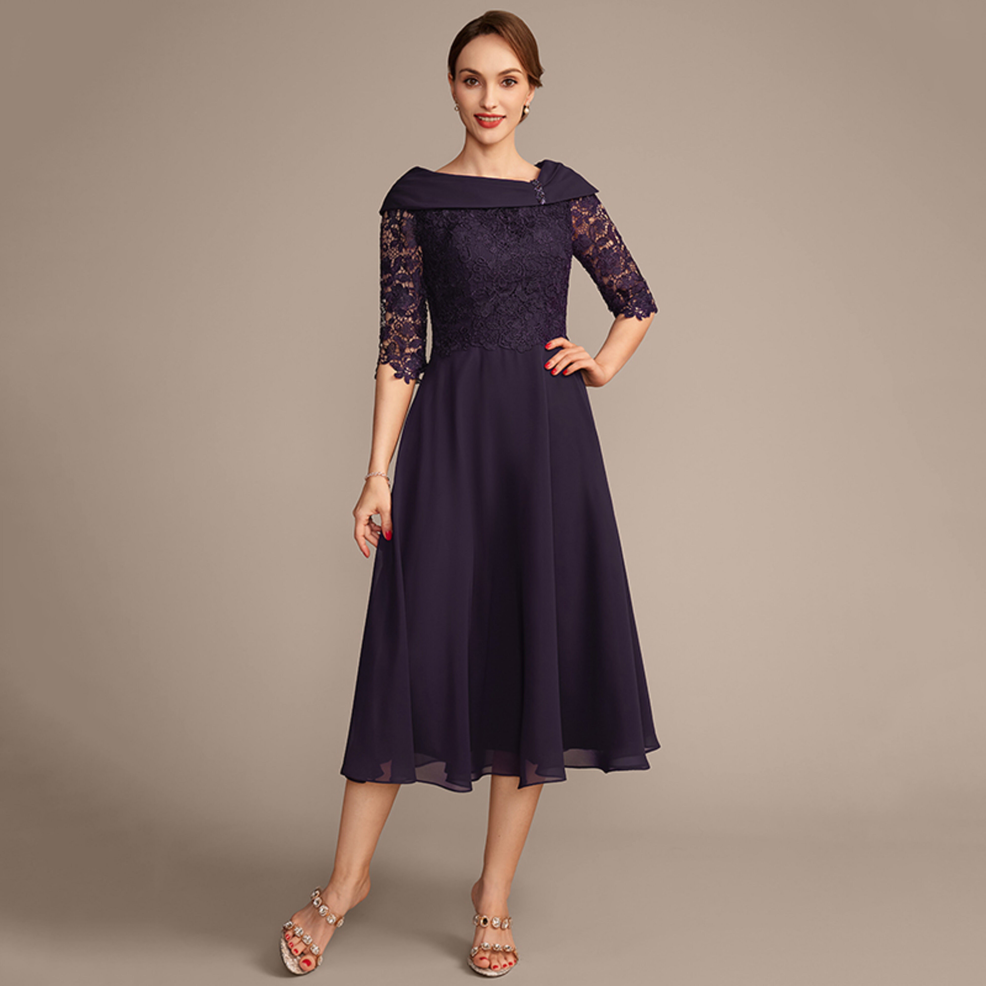 Cherilyn A-line Sequins Lace Mother of the Bride Dress | JJ's House
