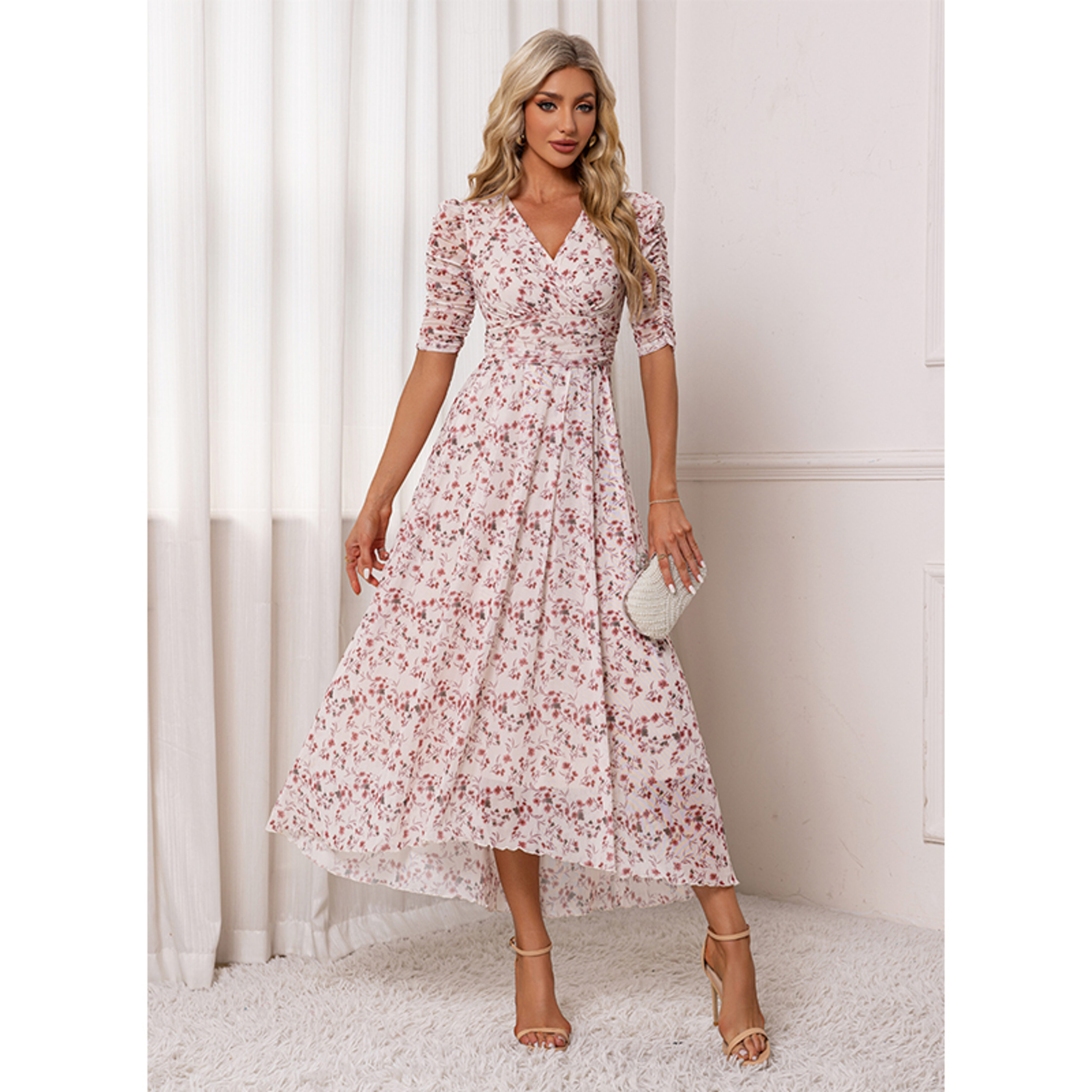 Sophie Floral Print Spandex Maxi Dress | JJ's House