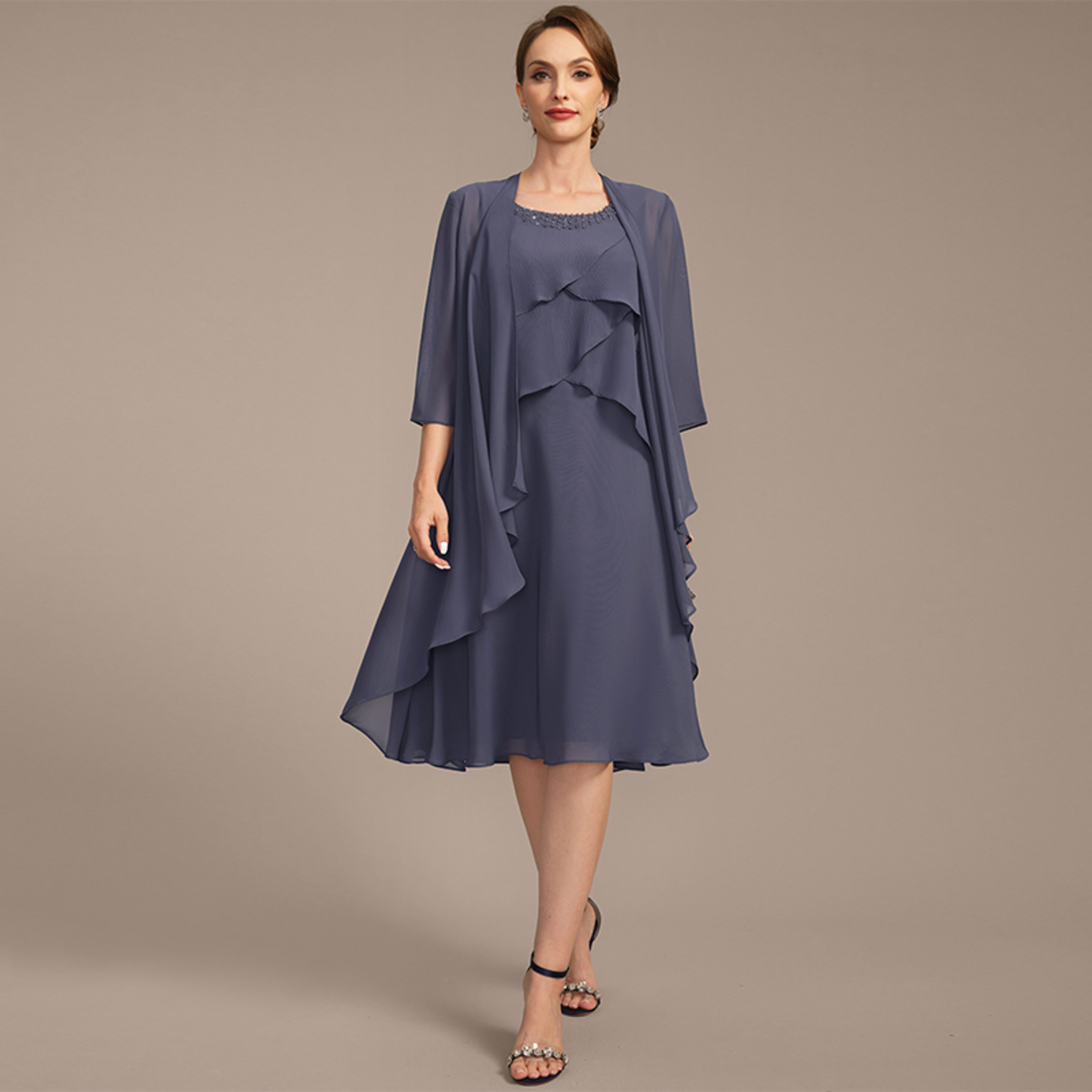 Hadlyn Empire Beaded Chiffon Mother of the Bride Dress | JJ's House