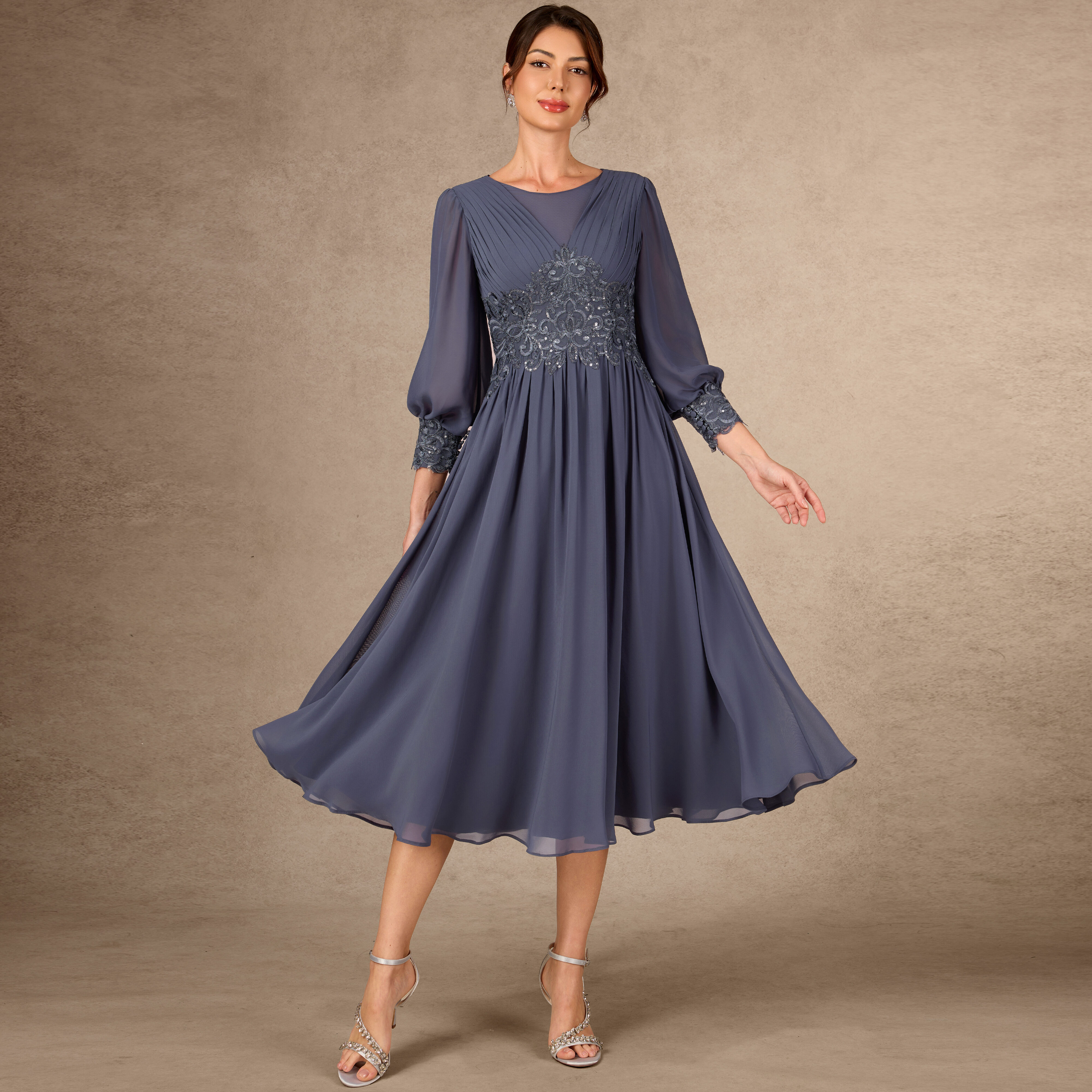 Rosie A-line Pleated Lace Mother of the Bride Dress | JJ's House