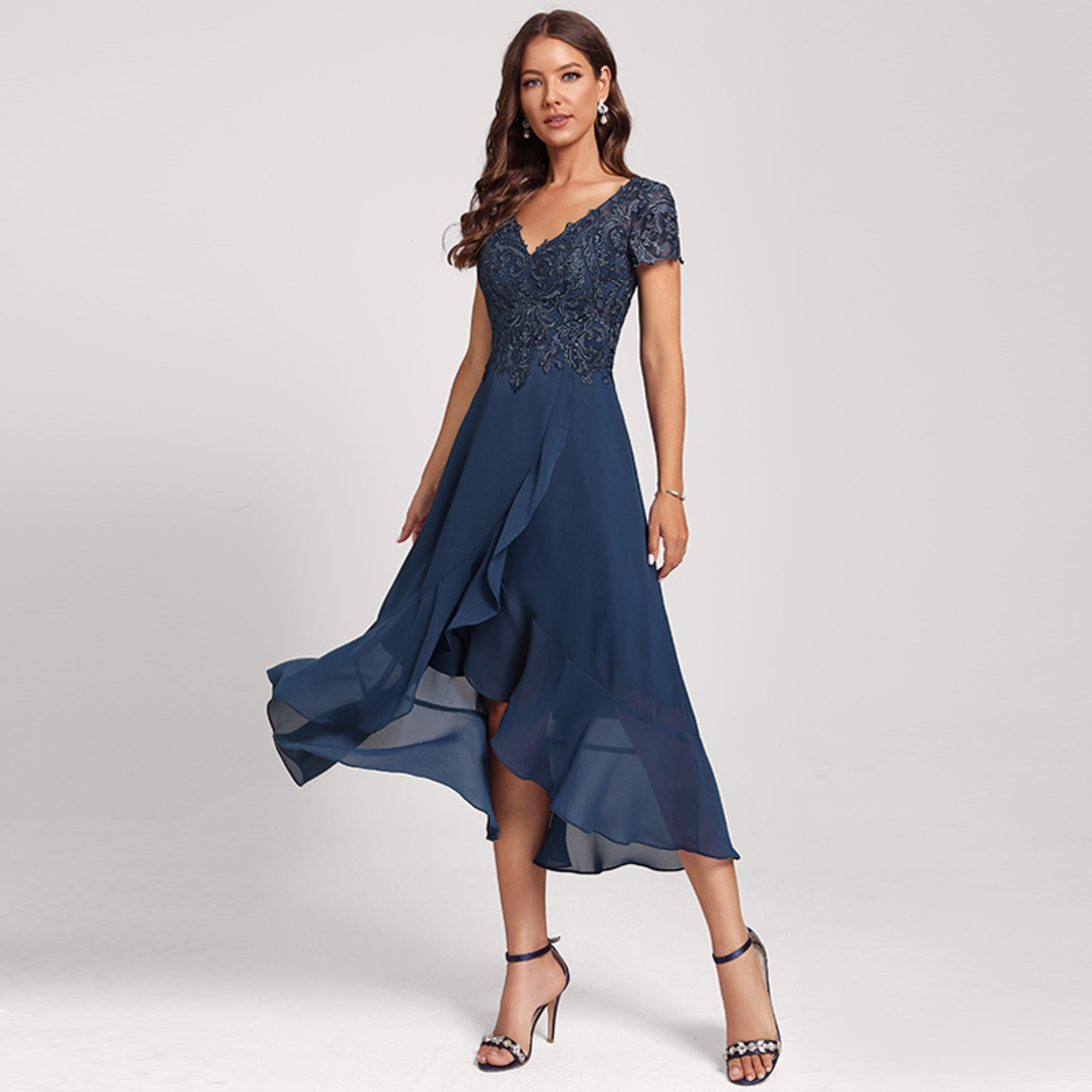 Tallulah Chiffon Midi Cocktail Dress | JJ's House
