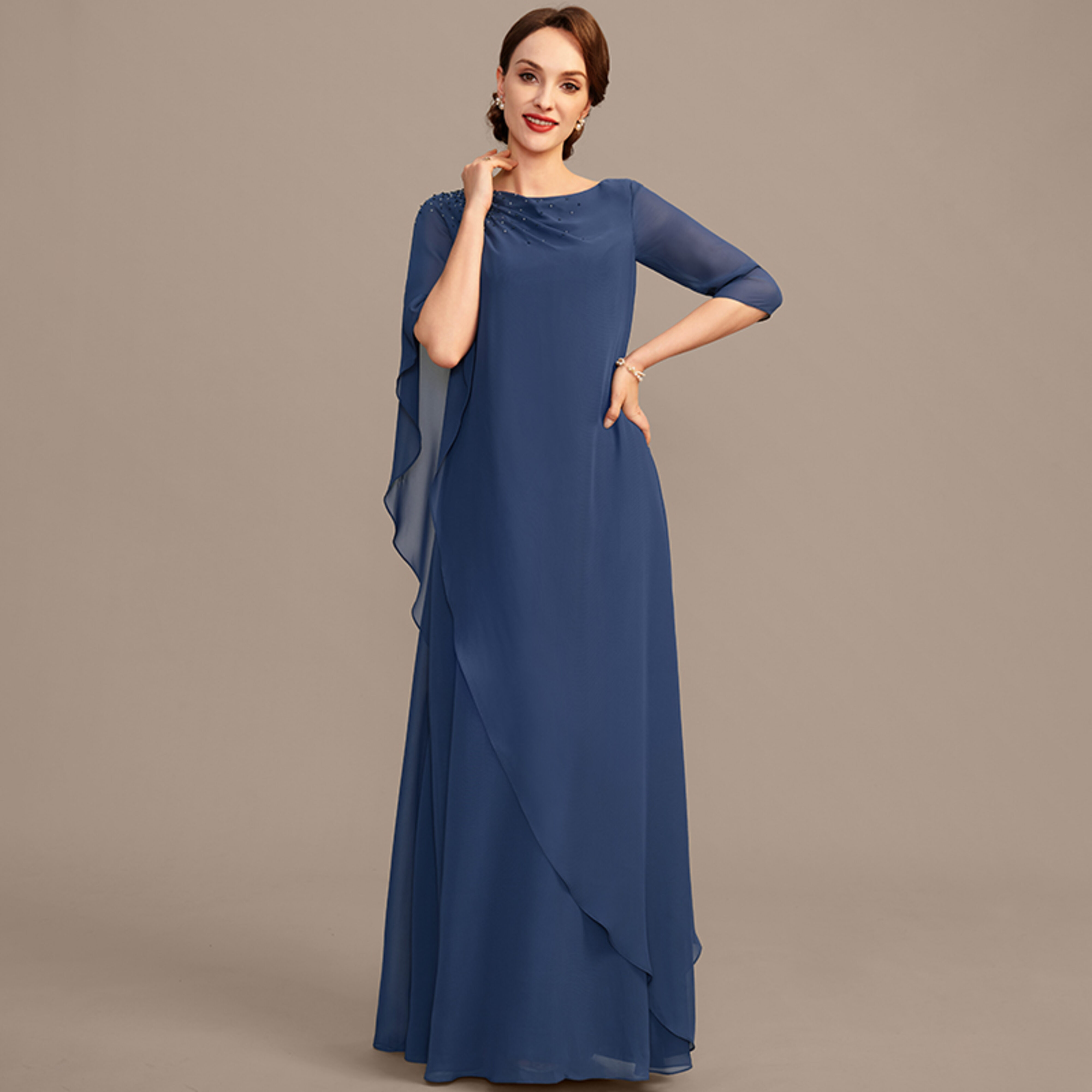 Maud A-line Pleated Chiffon Mother of the Bride Dress | JJ's House