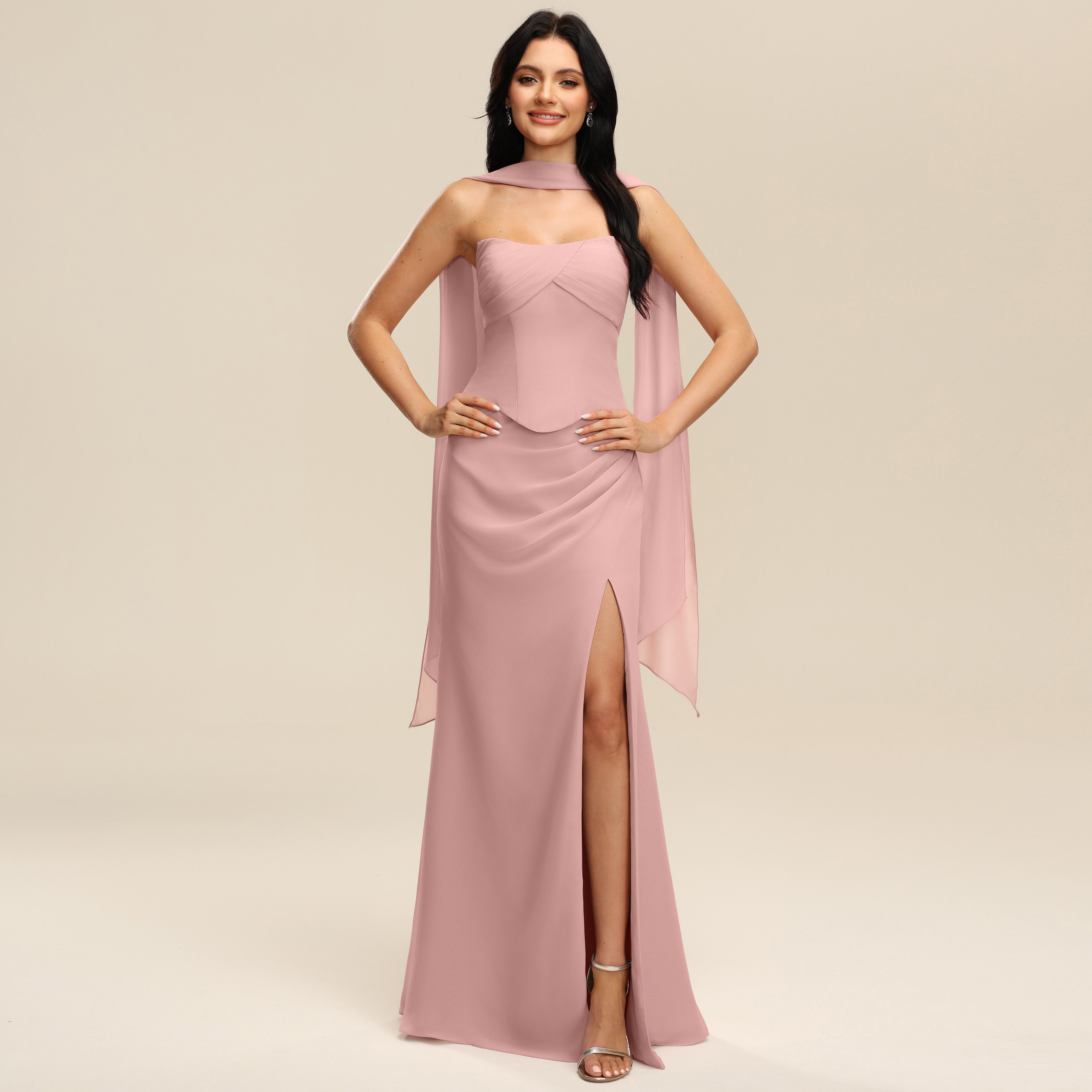 Willow A-line Pleated Chiffon Bridesmaid Dress | JJ's House