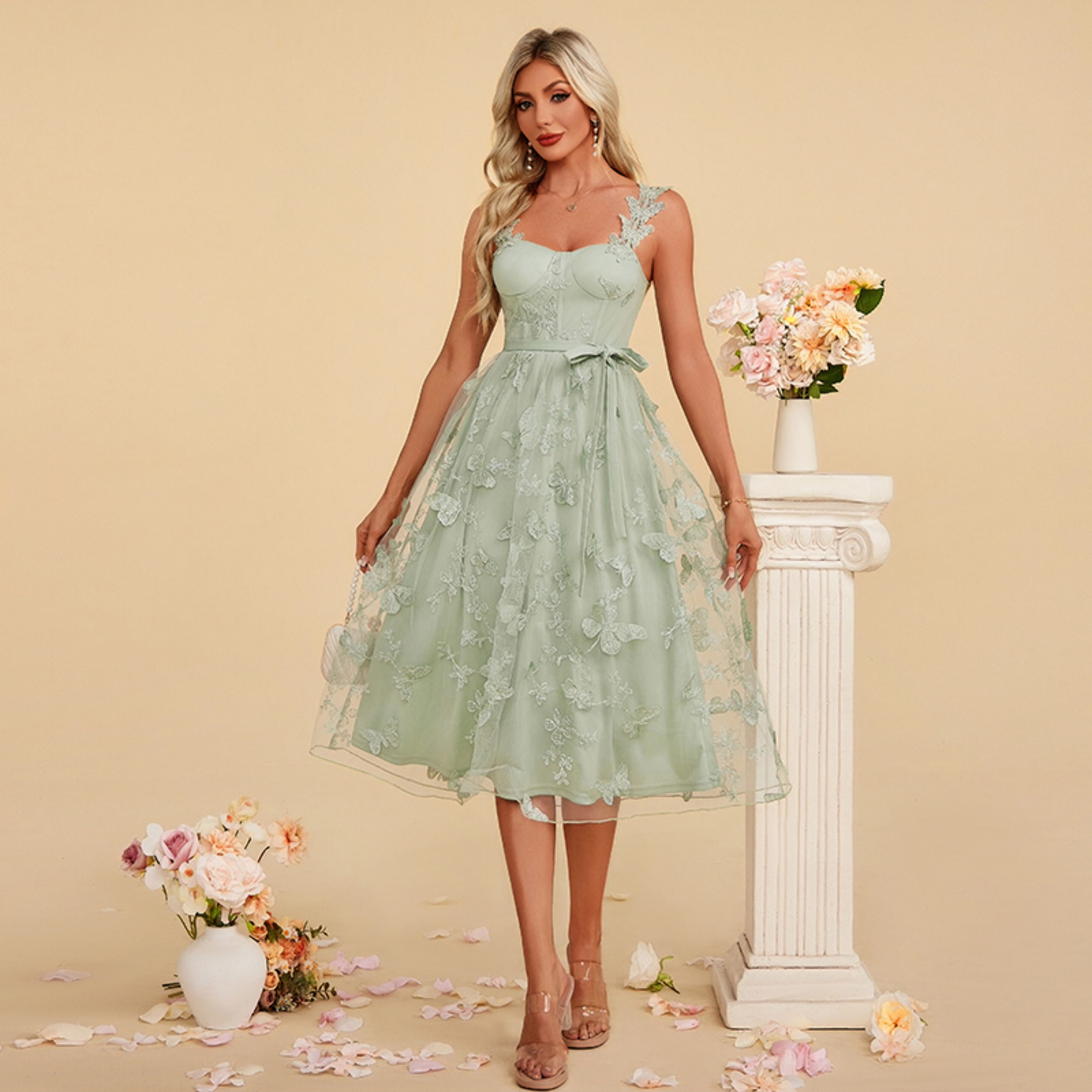 Natacha Lace Midi Dress | JJ's House