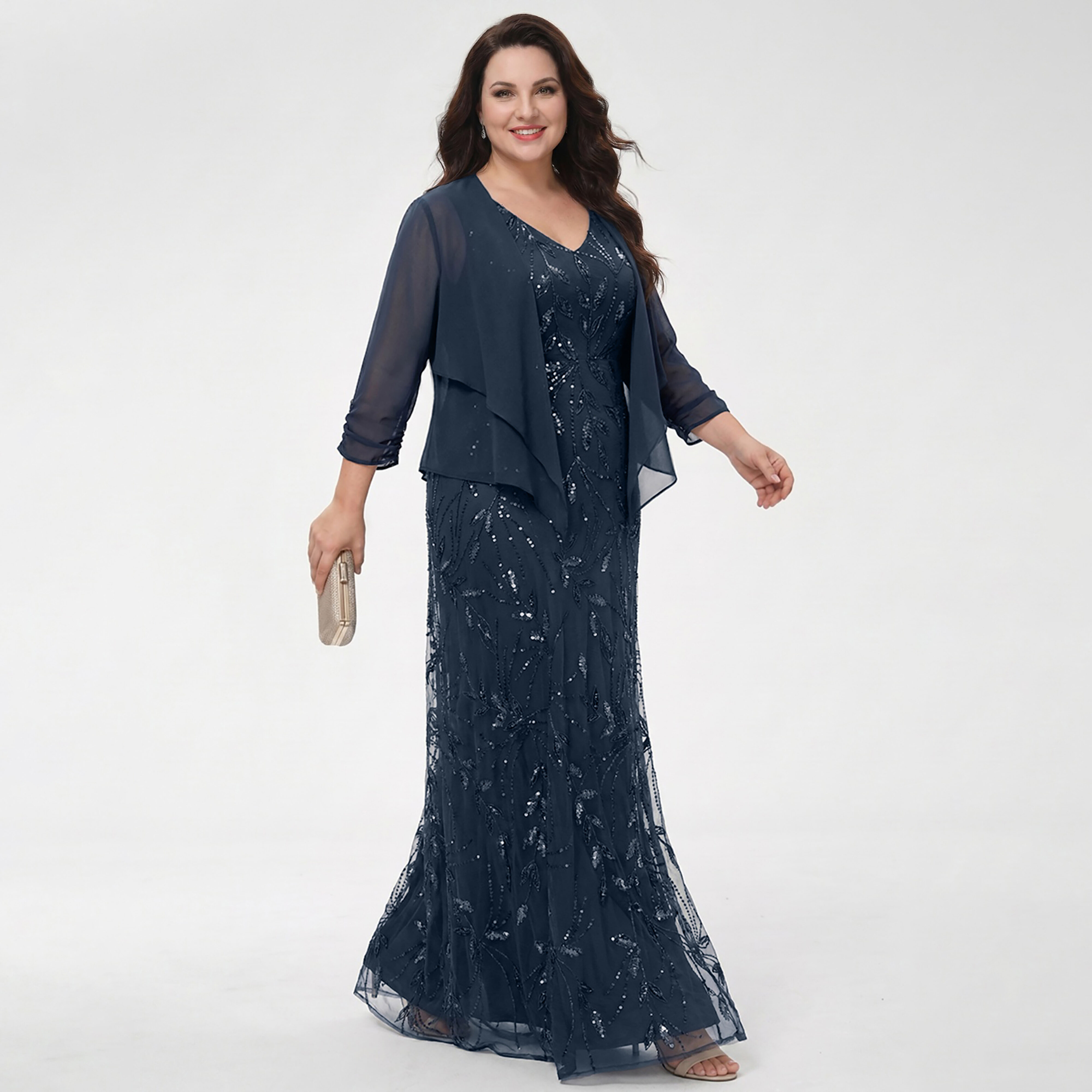 Romeli A-line V-Neck Lace Mother of the Bride Dress | JJ's House