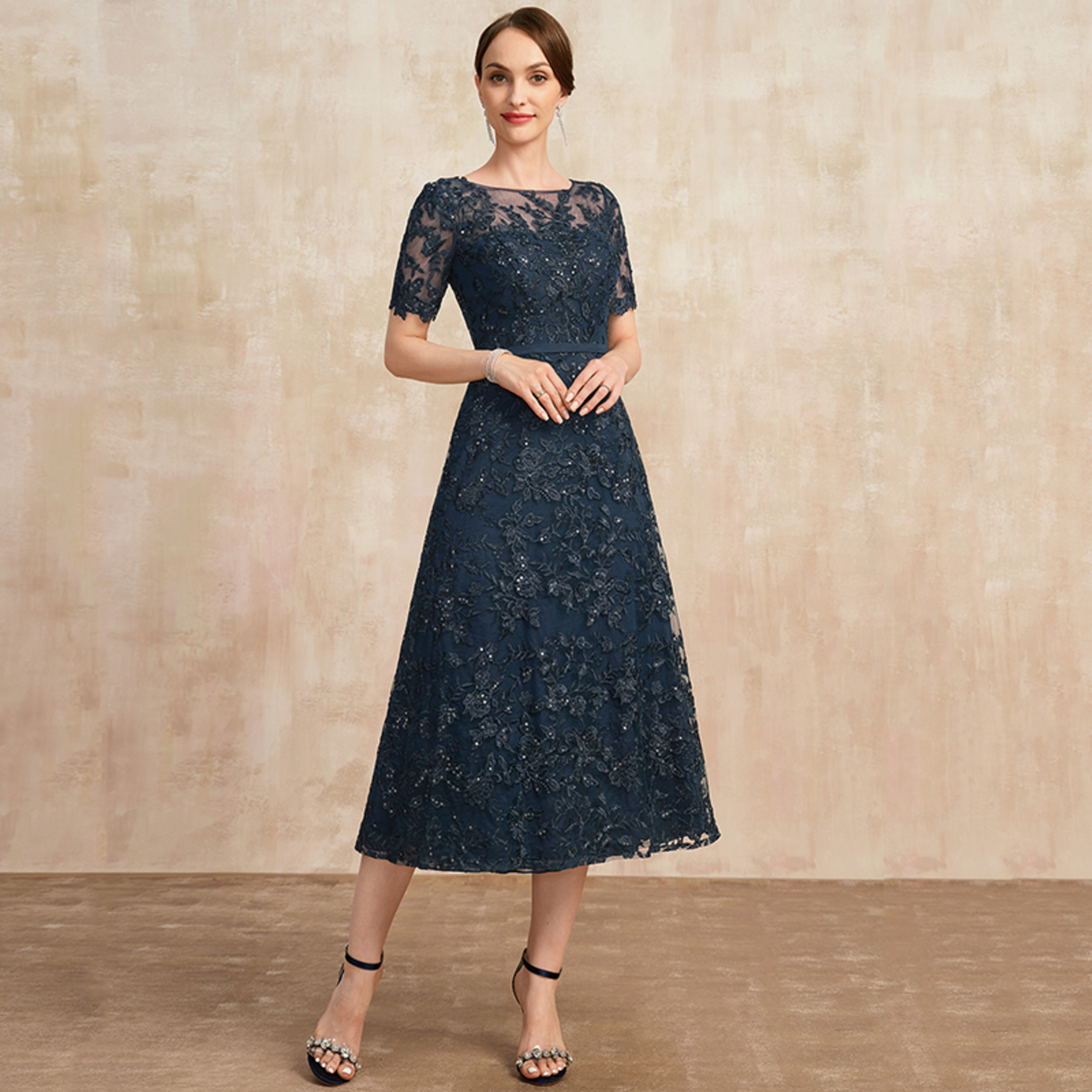 Wynnia A-line Sequins Lace Mother of the Bride Dress | JJ's House