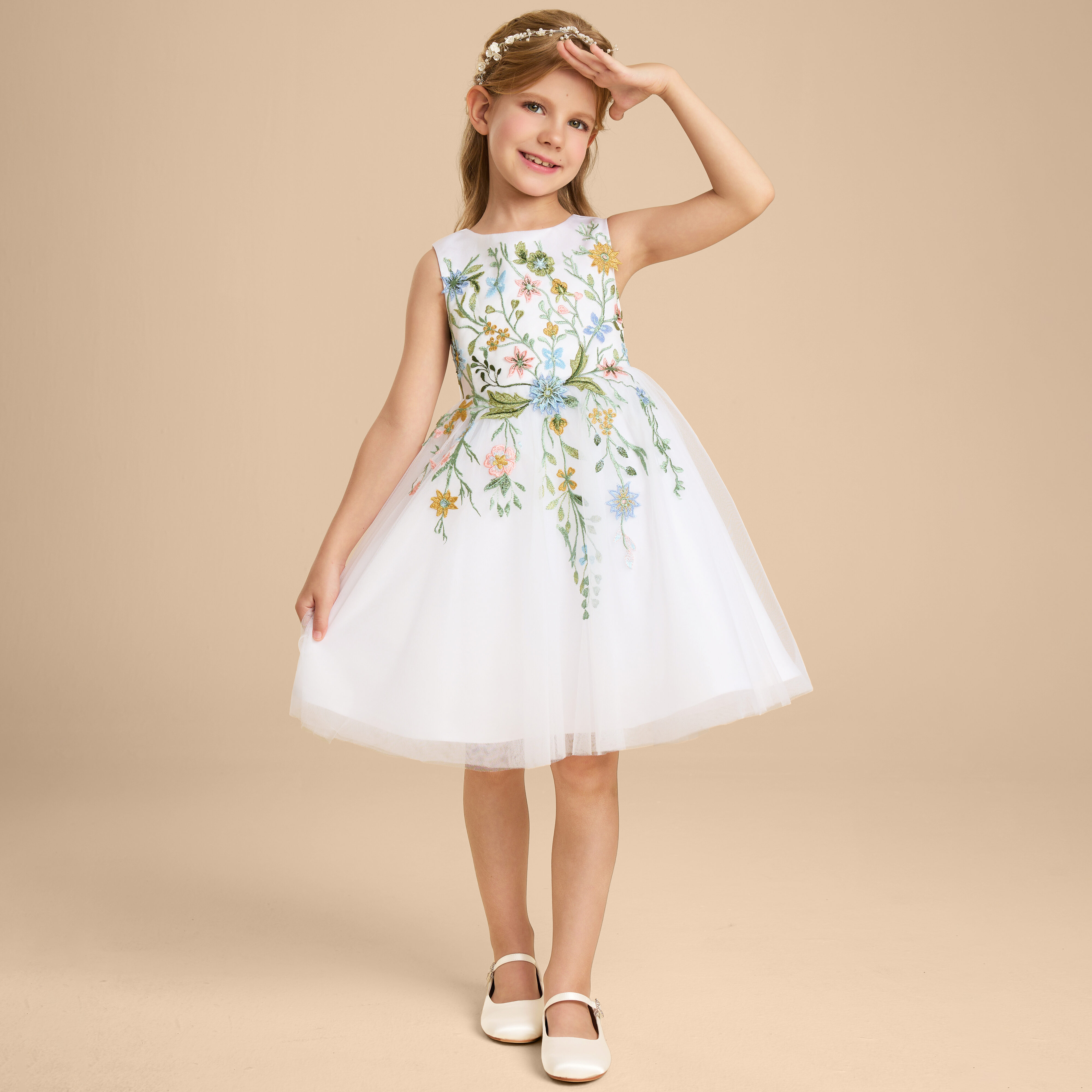 Zali A-line Bow Tulle Flower Girl Dress | JJ's House