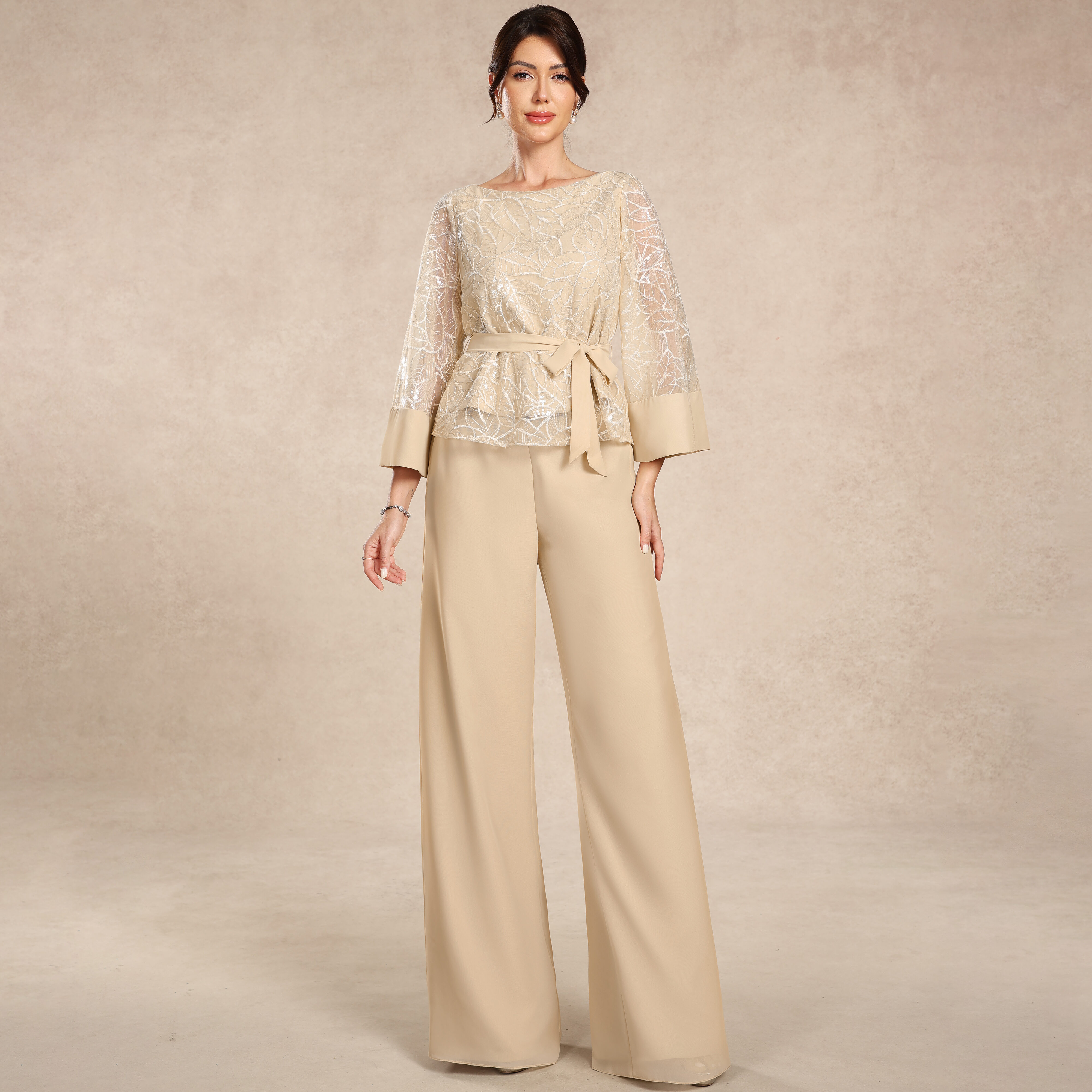 Louise Sequins Lace Mother of the Bride Pantsuit | JJ's House