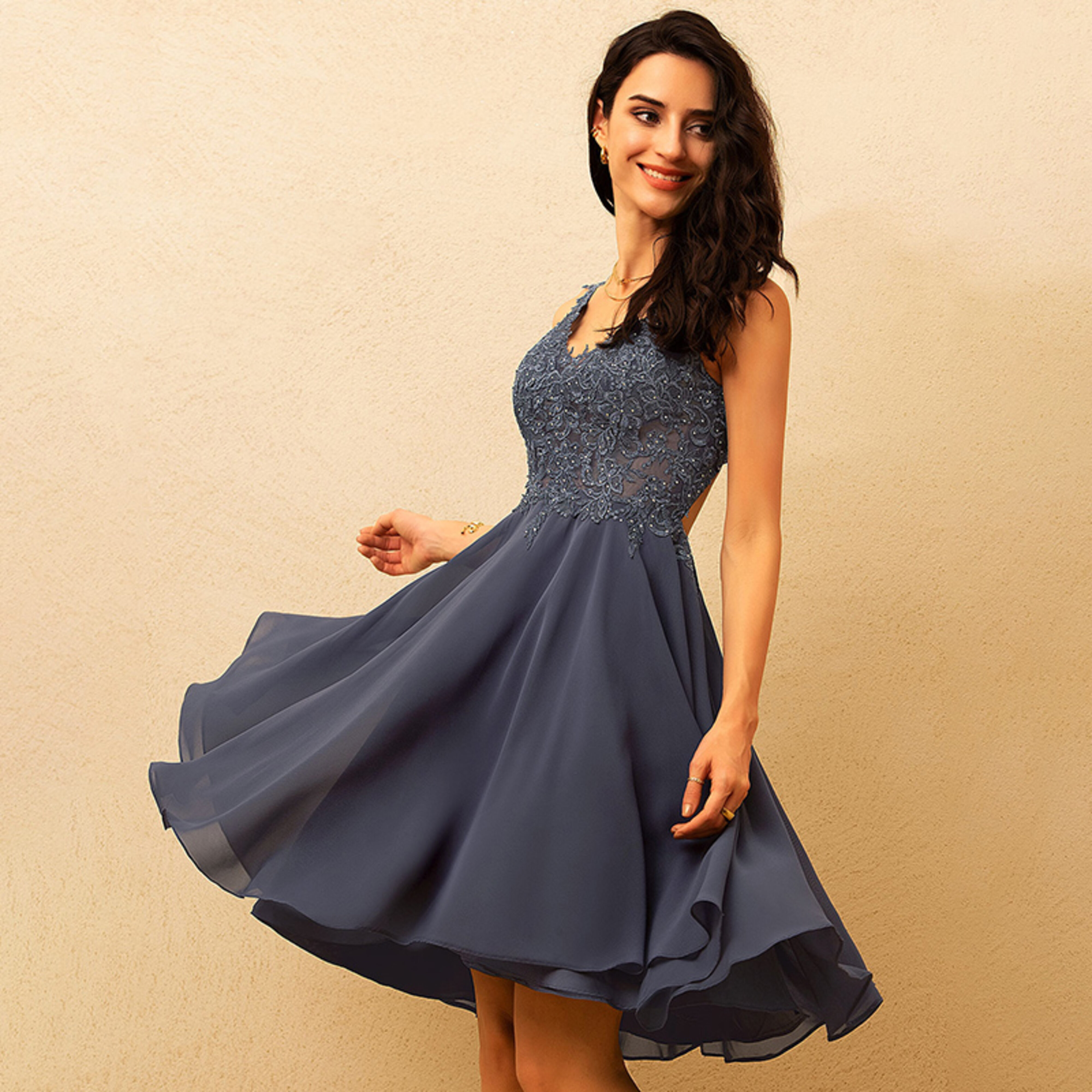 Lycoris Chiffon Mini Cocktail Dress | JJ's House