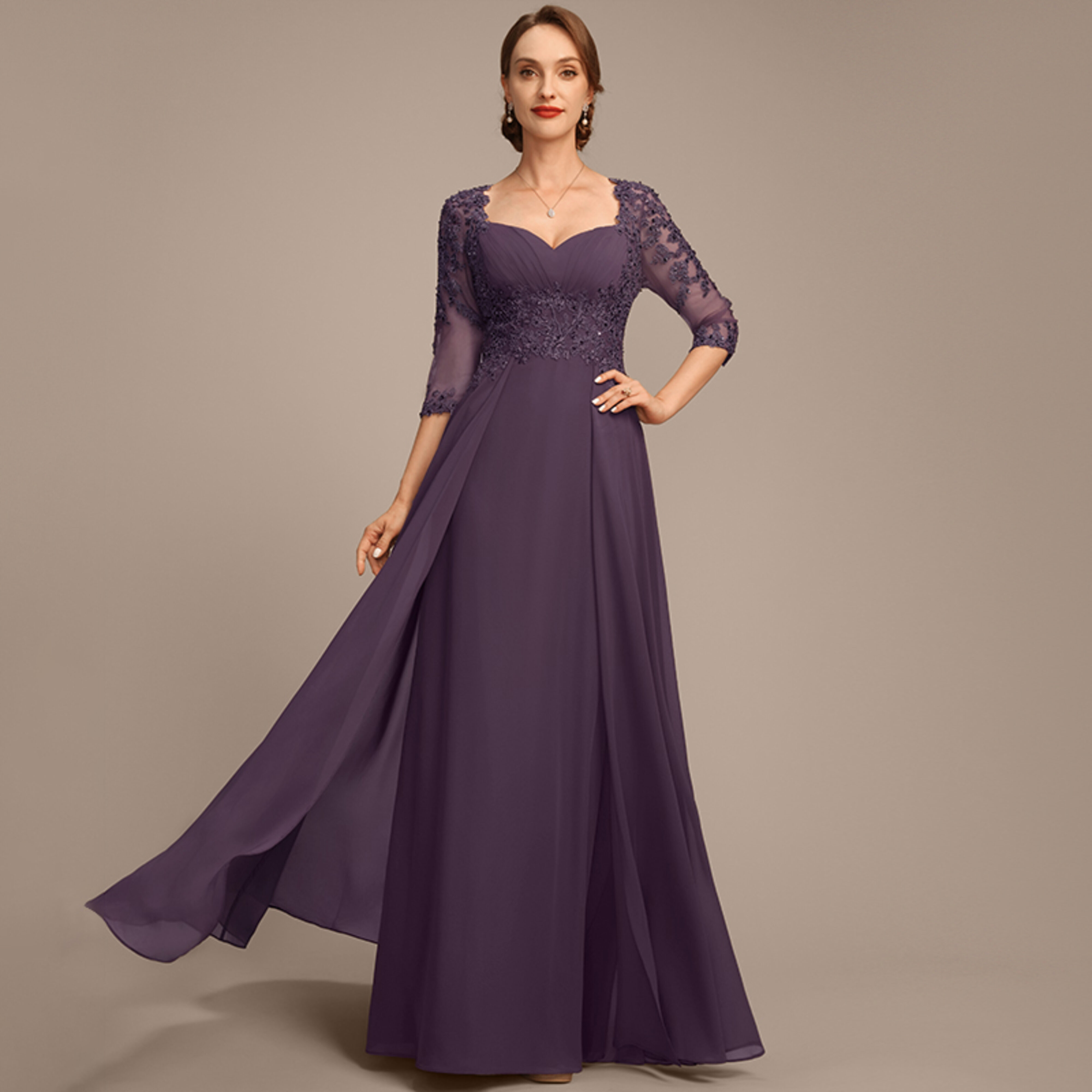 Zebina A-line Sweetheart Sequins Lace Mother of the Bride Dress