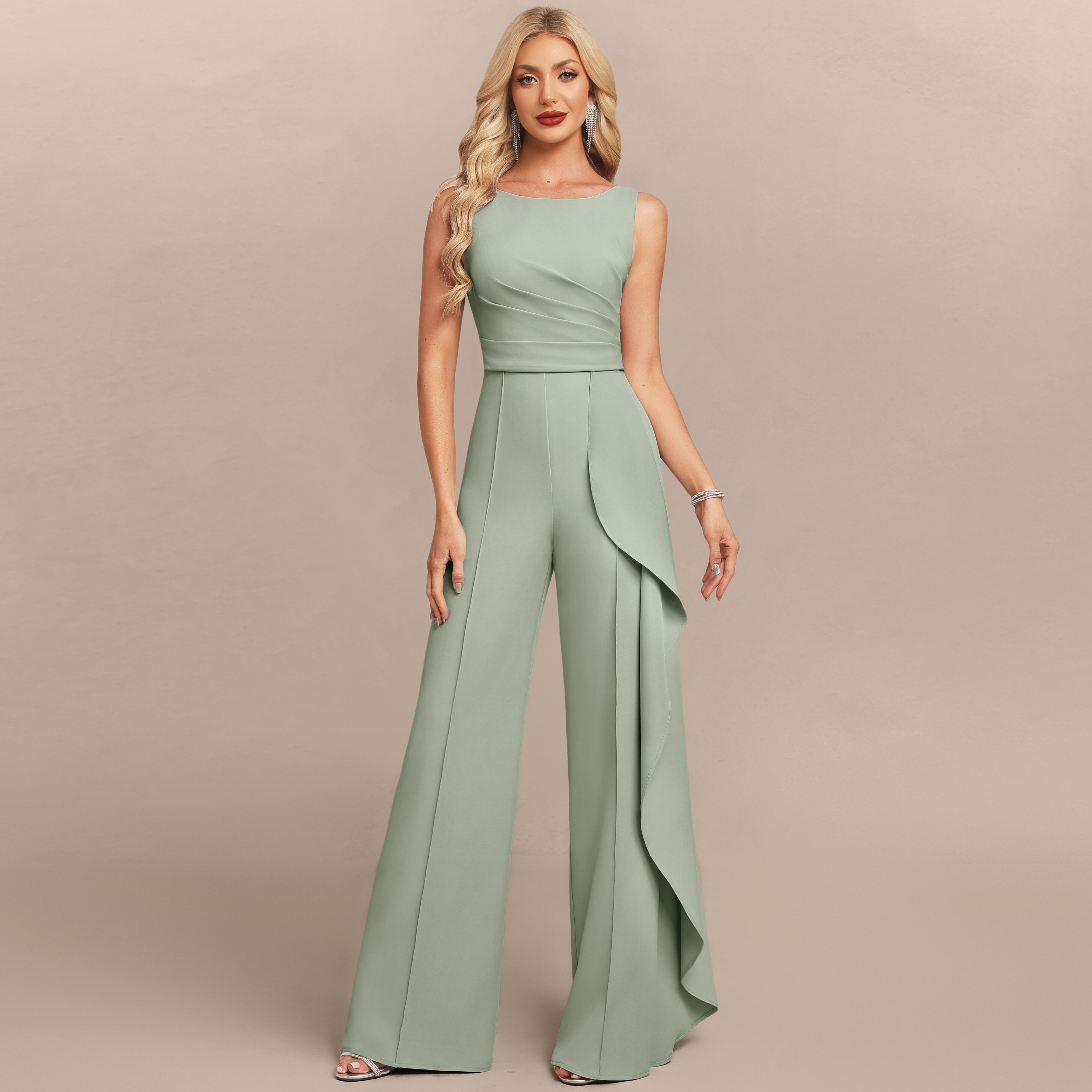 Kallista Stretch Crepe Maxi Evening Jumpsuit | JJ's House