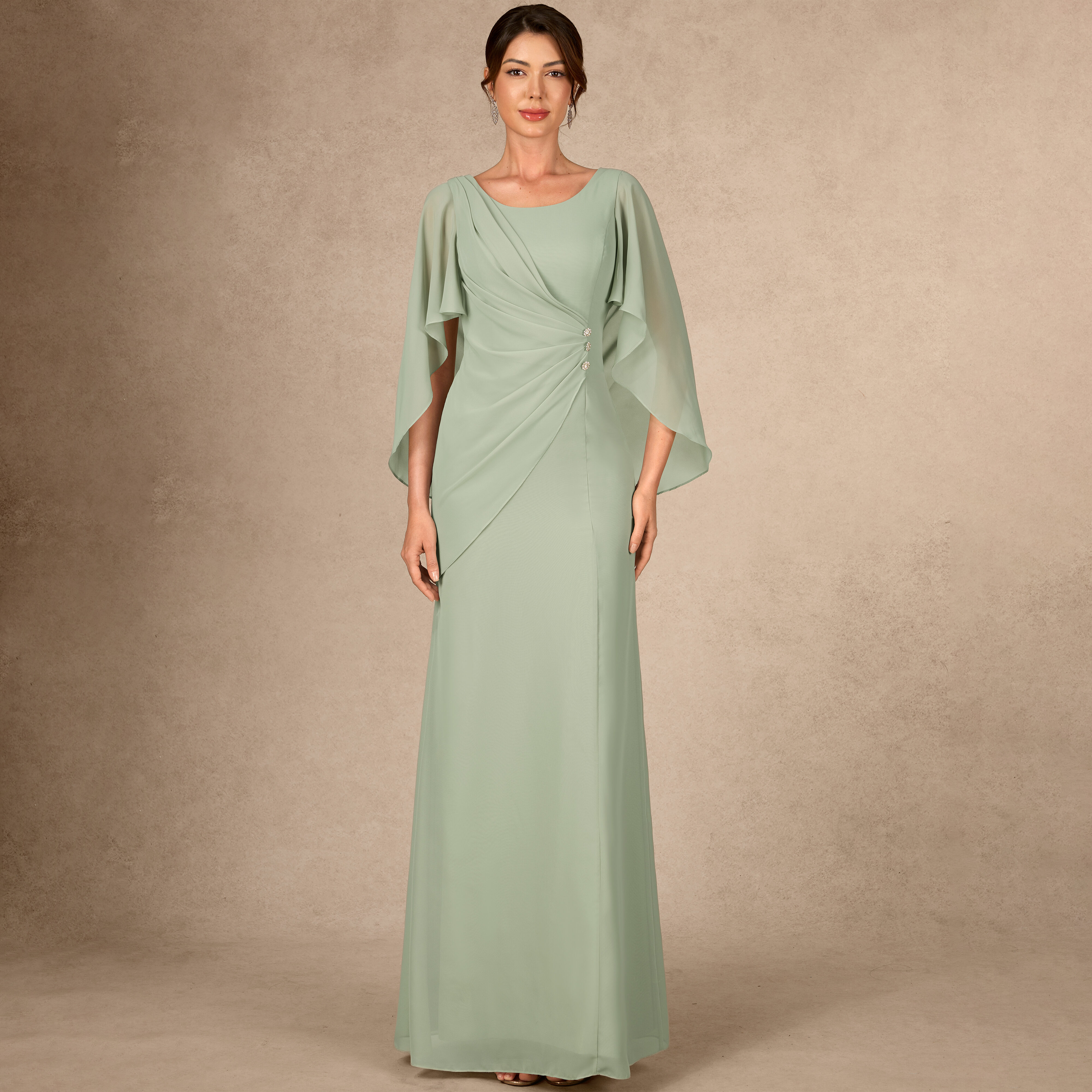 Amalthea A-line Pleated Chiffon Mother of the Bride Dress | JJ's House