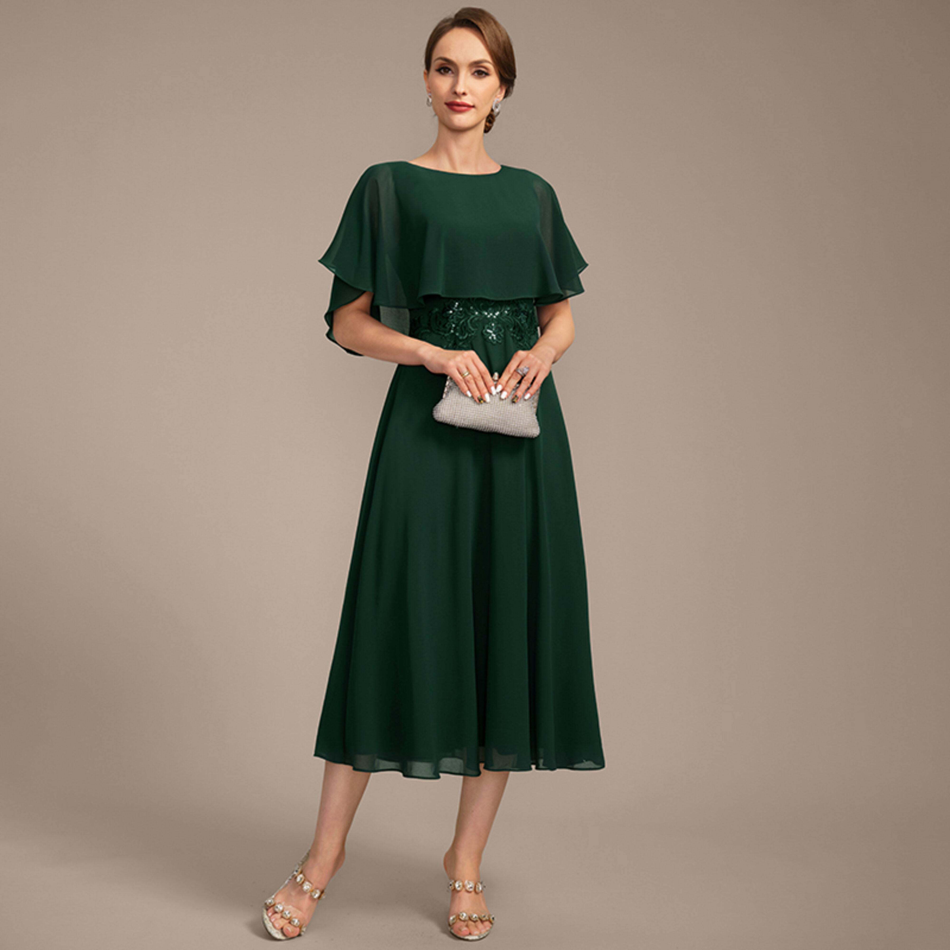 Zoa A-line Sequins Chiffon Mother of the Bride Dress | JJ's House