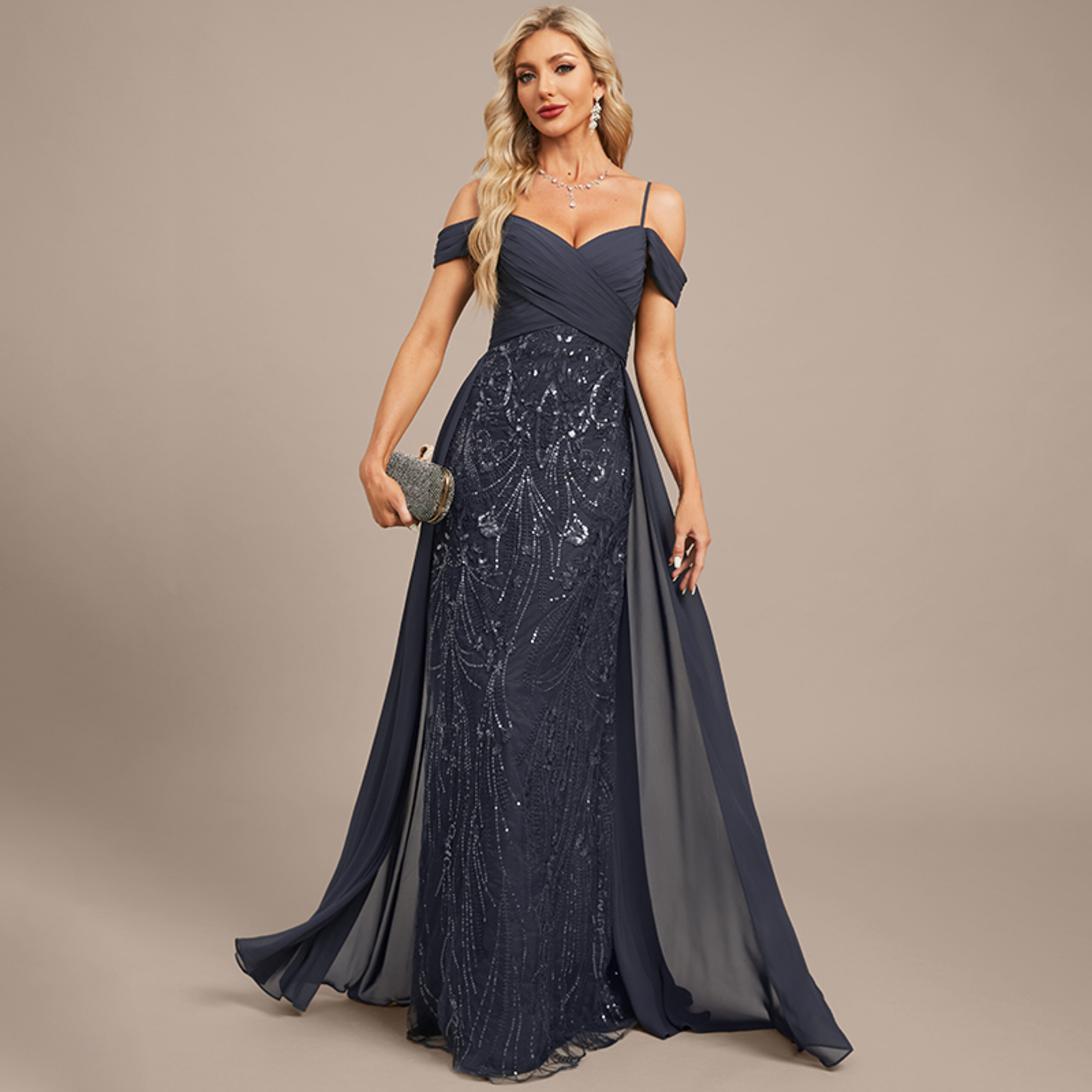 Josefina Sheath/Column Pleated Lace Mother of the Bride Dress