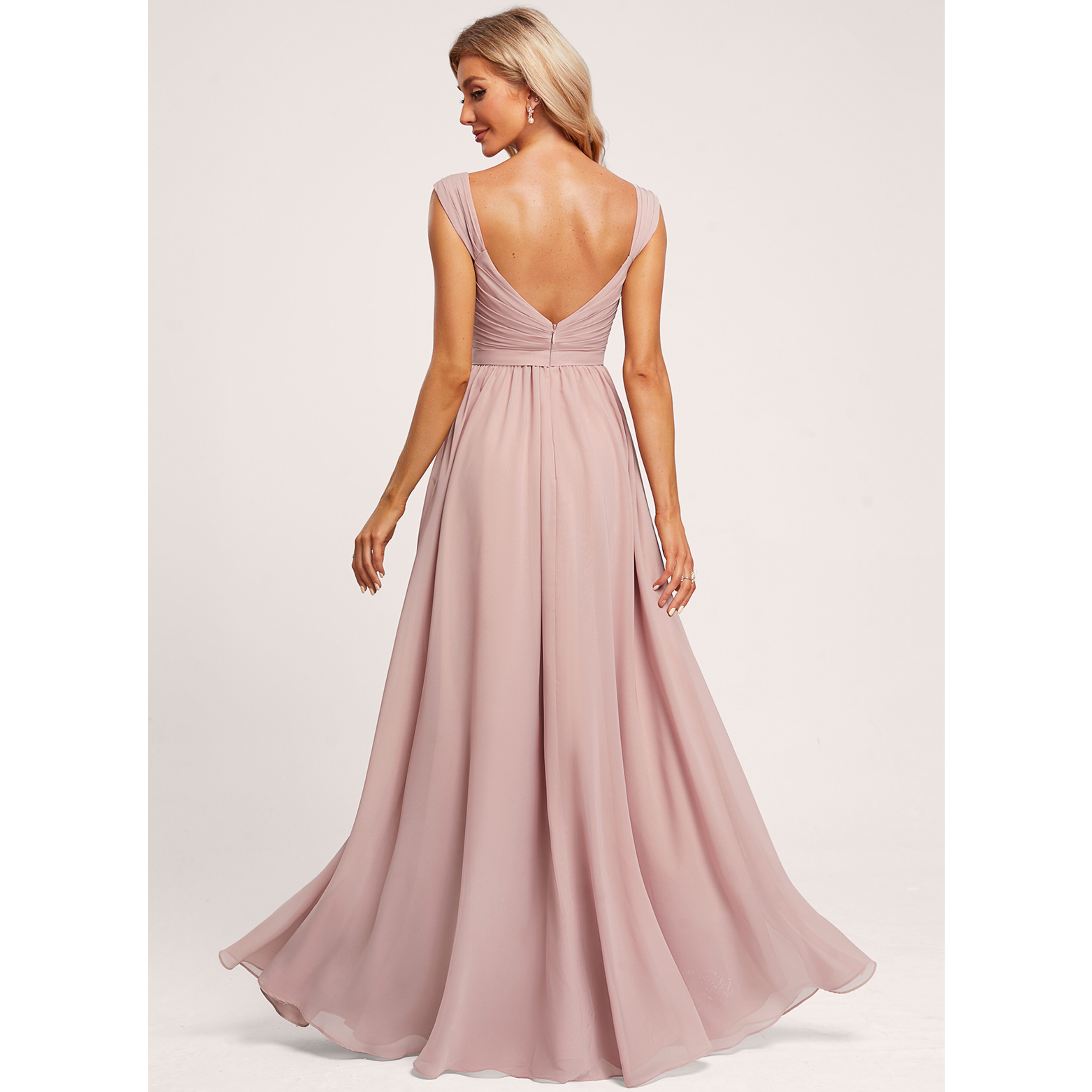 Klarissa A-line Off the Shoulder Ruffle Chiffon Bridesmaid Dress