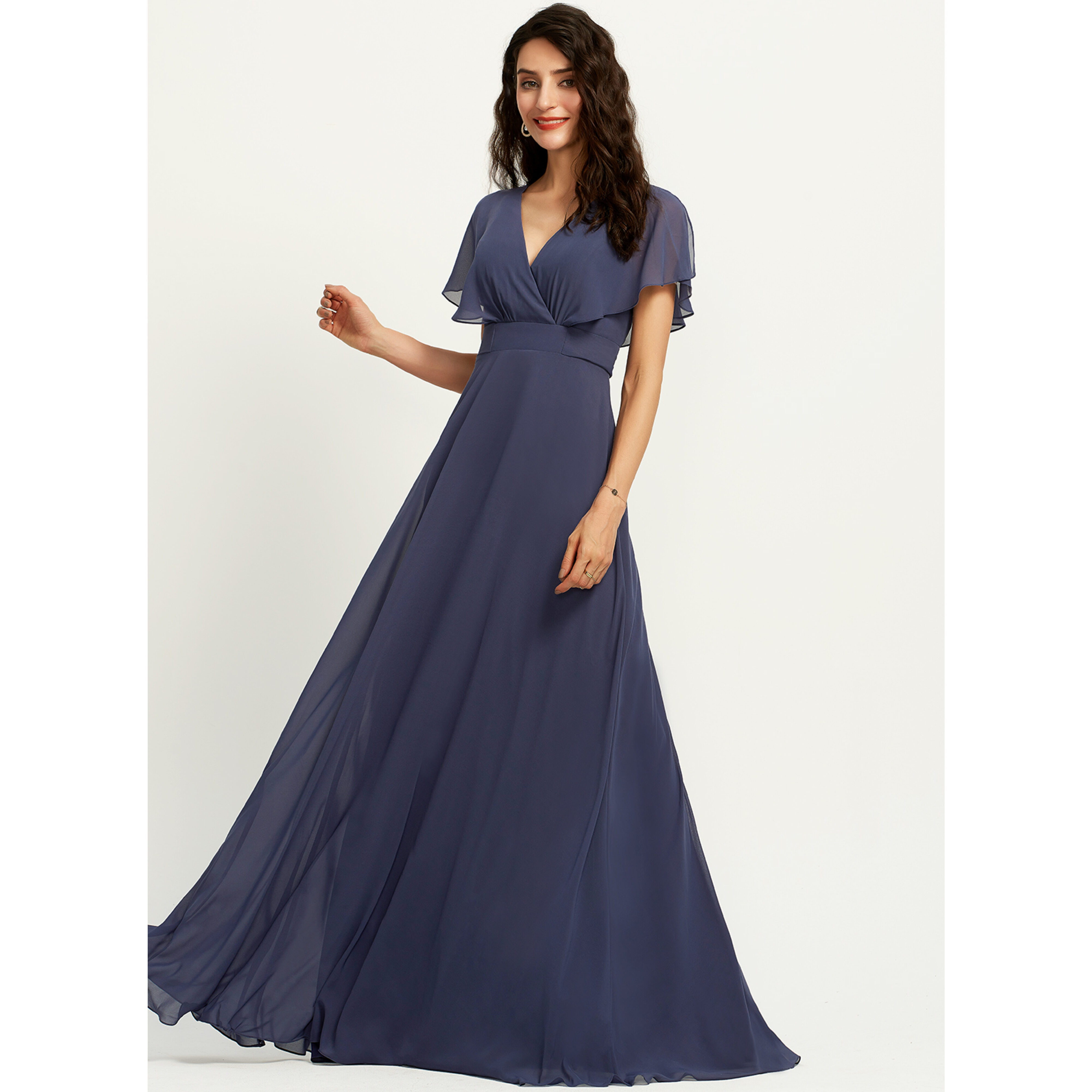 jjs house bridesmaid dresses Zapakasa Women Navy Velvet Long Sleeves Mermaid Long Bridesmaid Dress with  Slit Off the Shoulder Corset Wedding Guest Dress main image 1