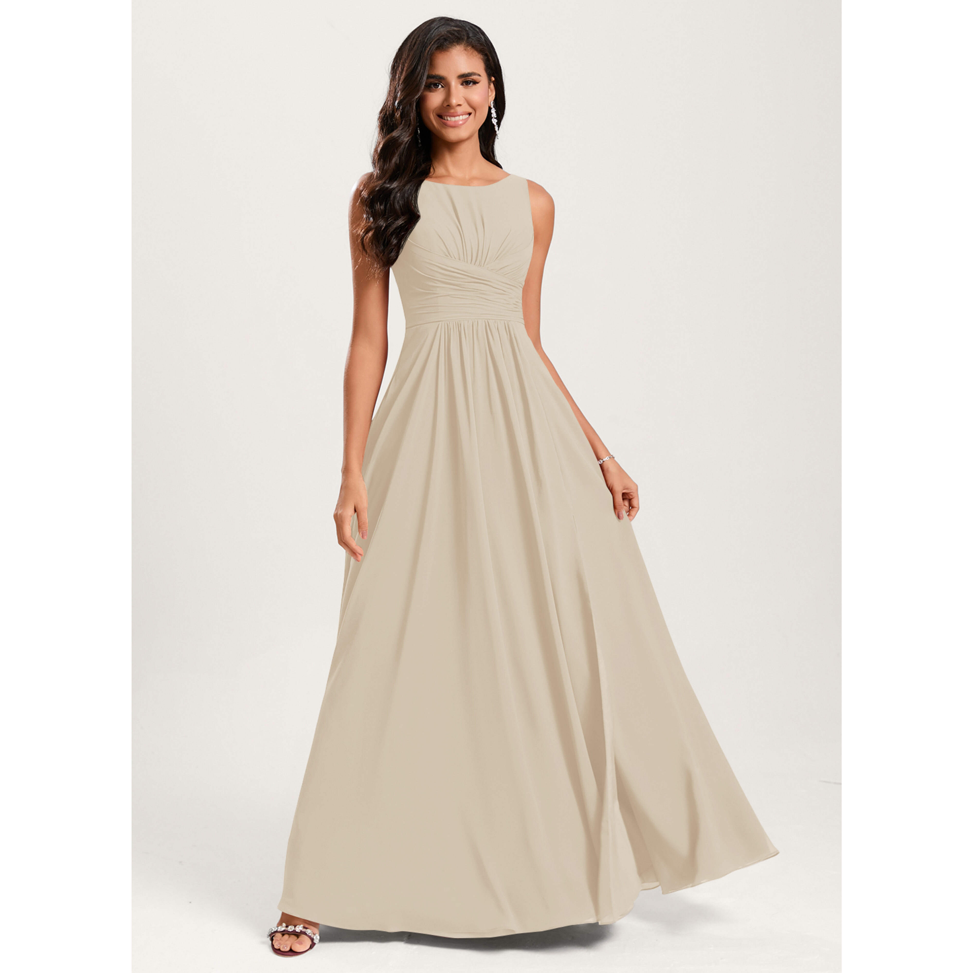 Mateea A-line Ruffle Chiffon Bridesmaid Dress | JJ's House