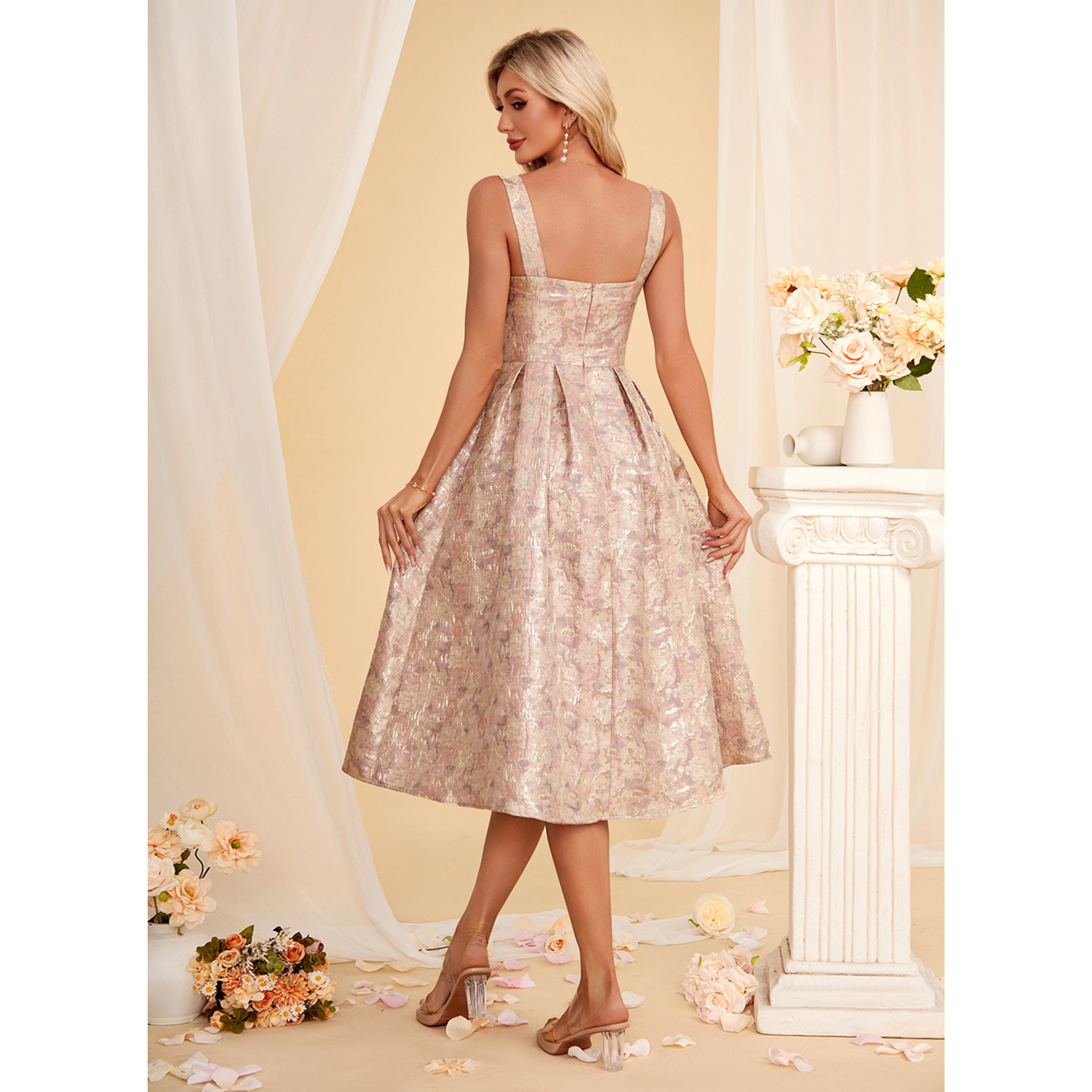 Evadne Jacquard Midi Dress | JJ's House