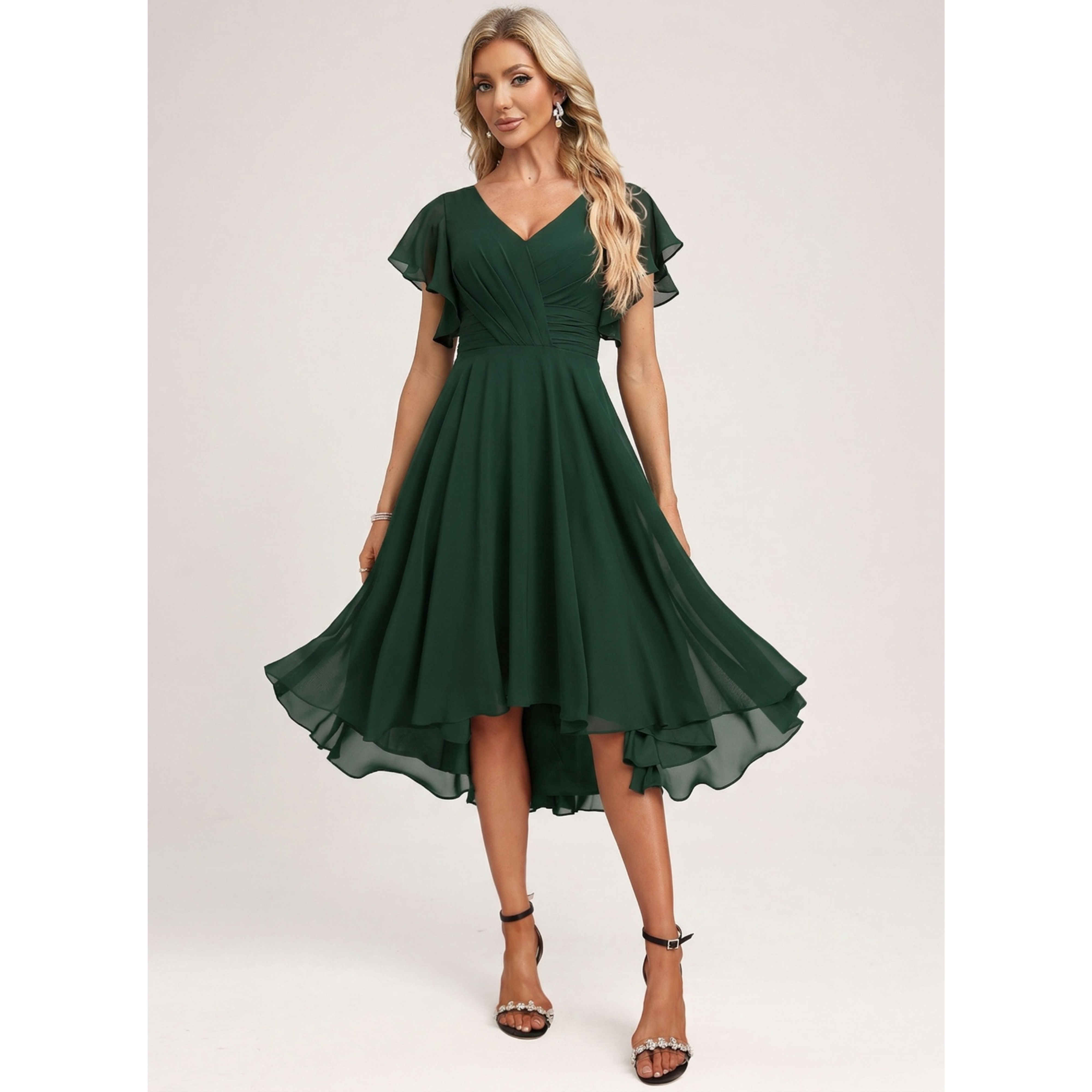 Cesia A-line Ruffle Chiffon Bridesmaid Dress | JJ's House