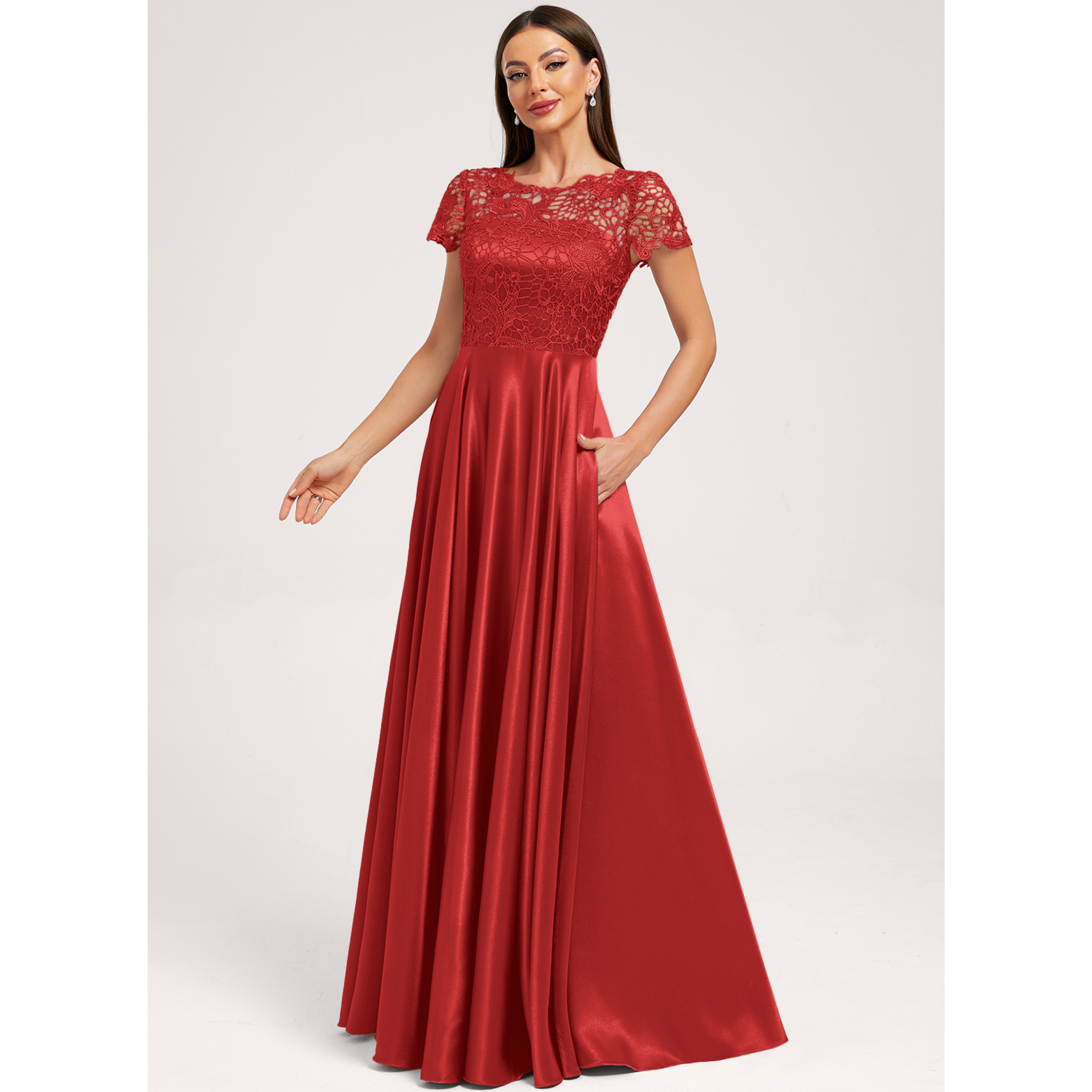 Estelle A-line Lace Bridesmaid Dress | JJ's House