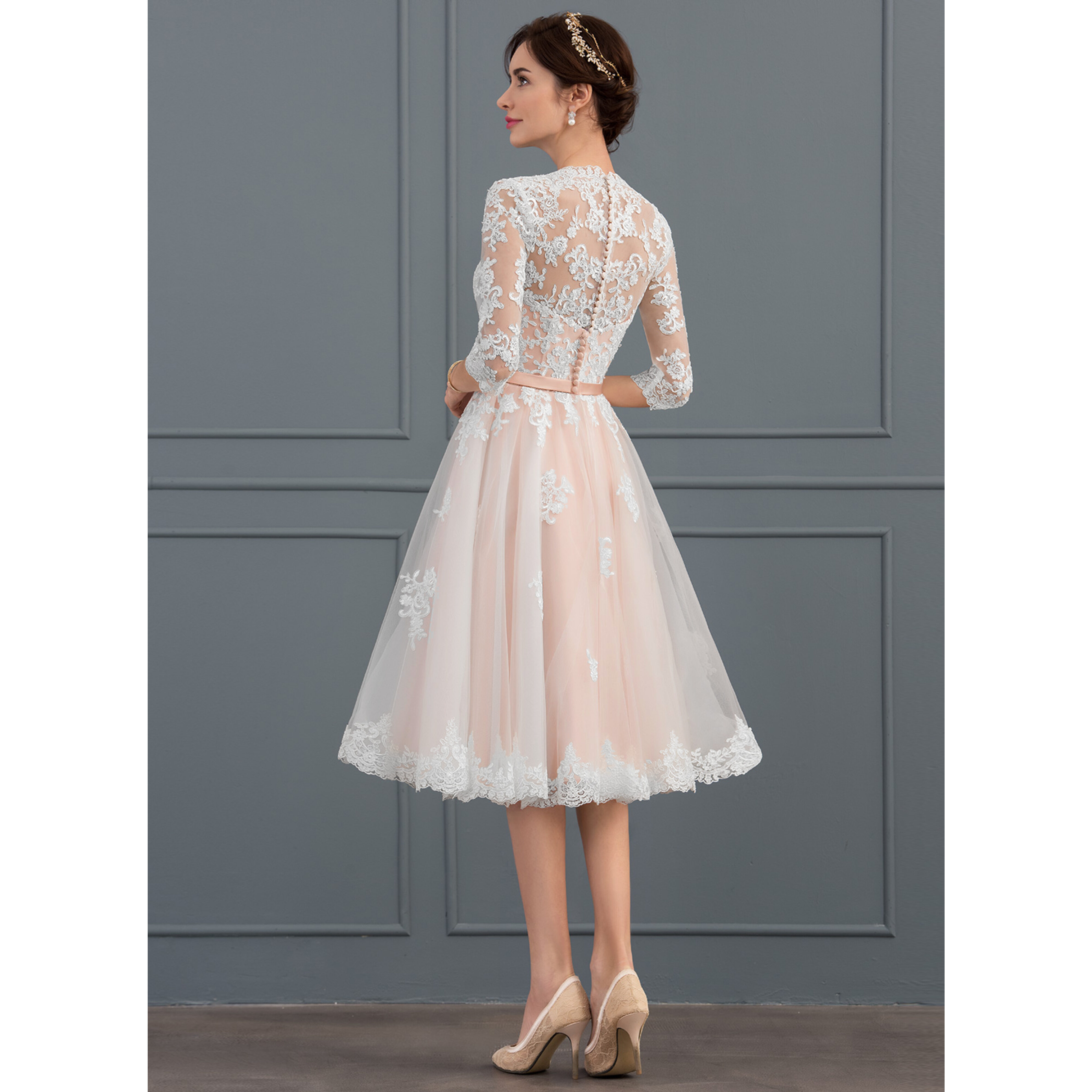 gold dress with white lace White Lace Two Piece Dress for Formal Occasion Hottest Evening Party Dress main image 0
