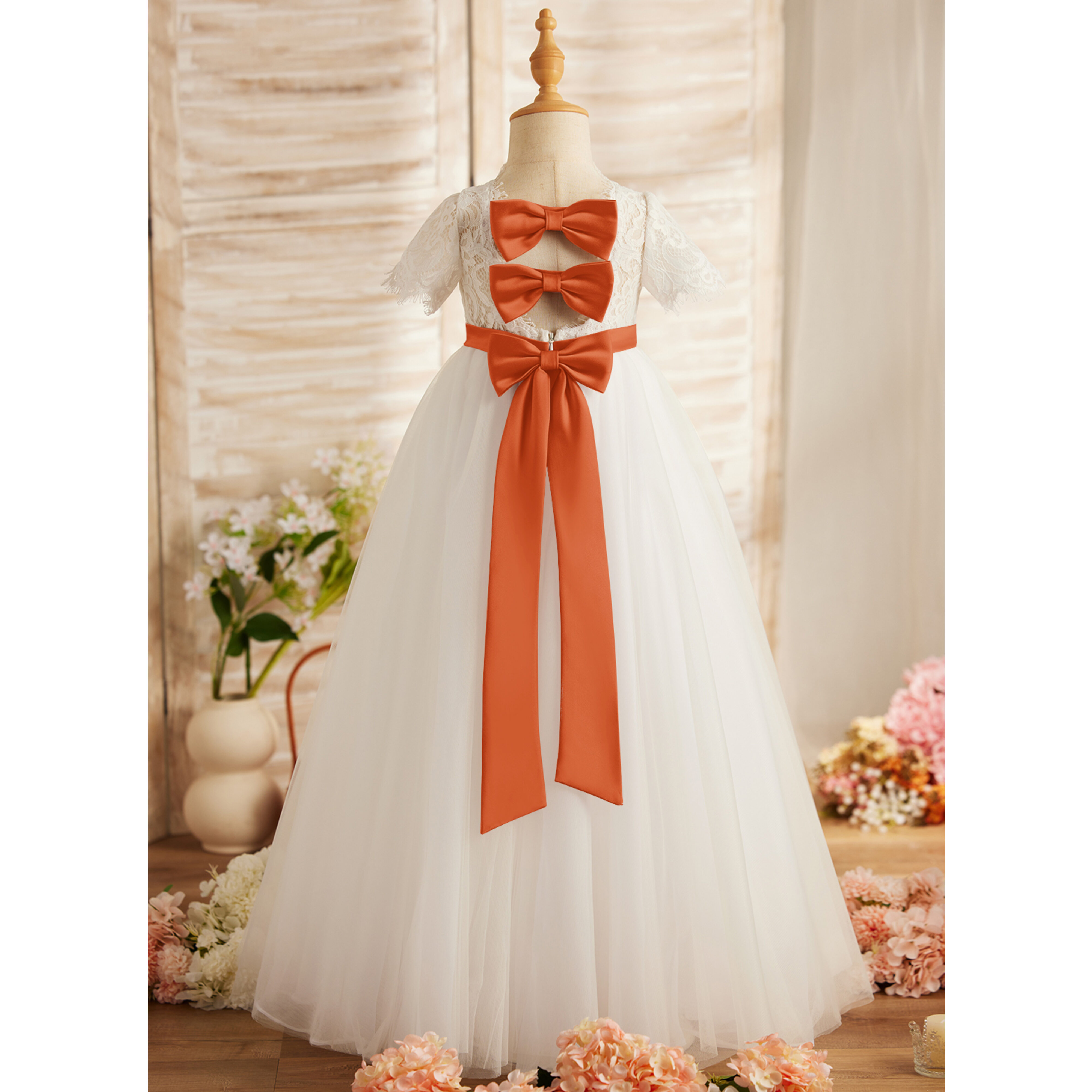 Kitzia Ball-Gown/Princess Bow Tulle Flower Girl Dress | JJ's House