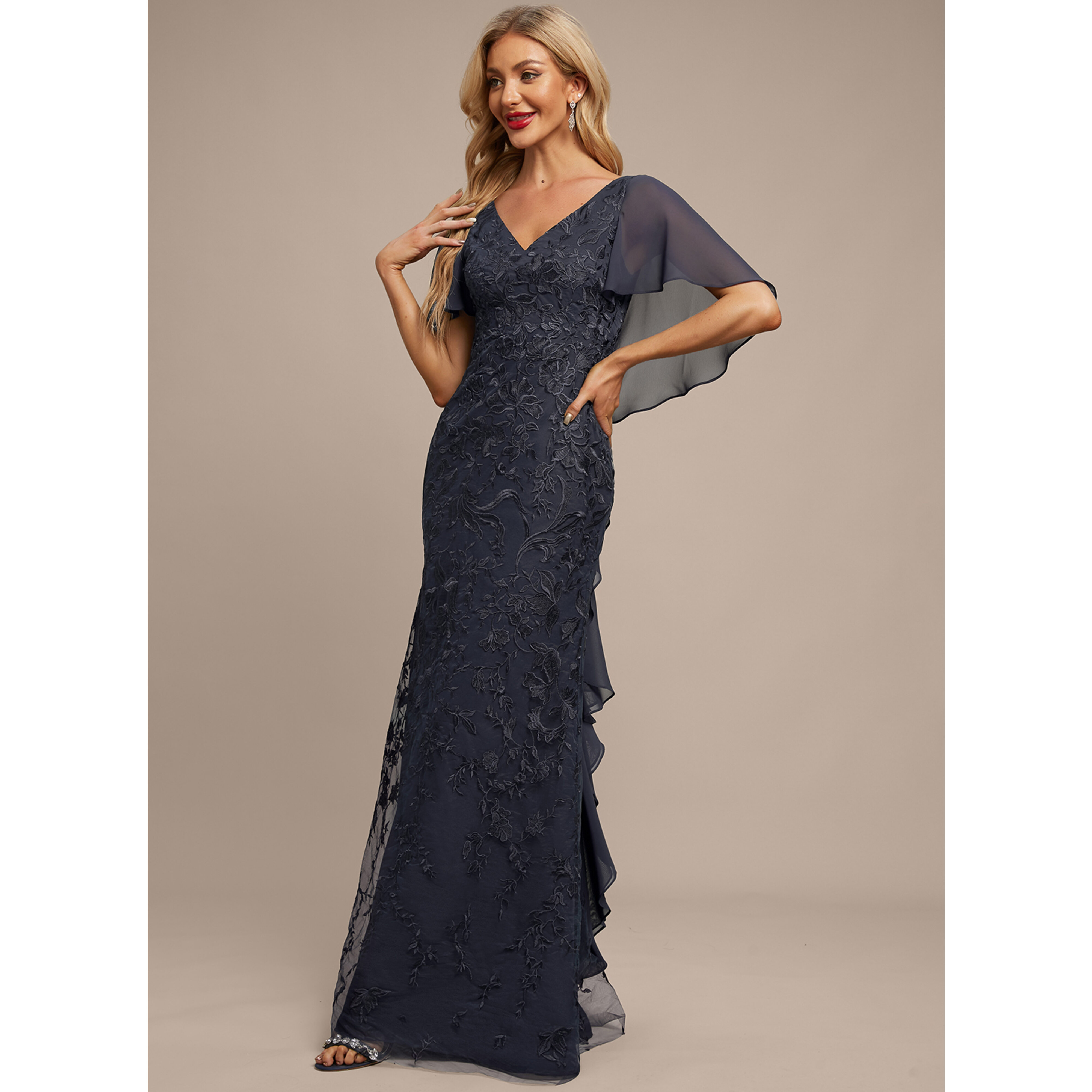 Keisha Cape Chiffon Maxi Evening Dress | JJ's House