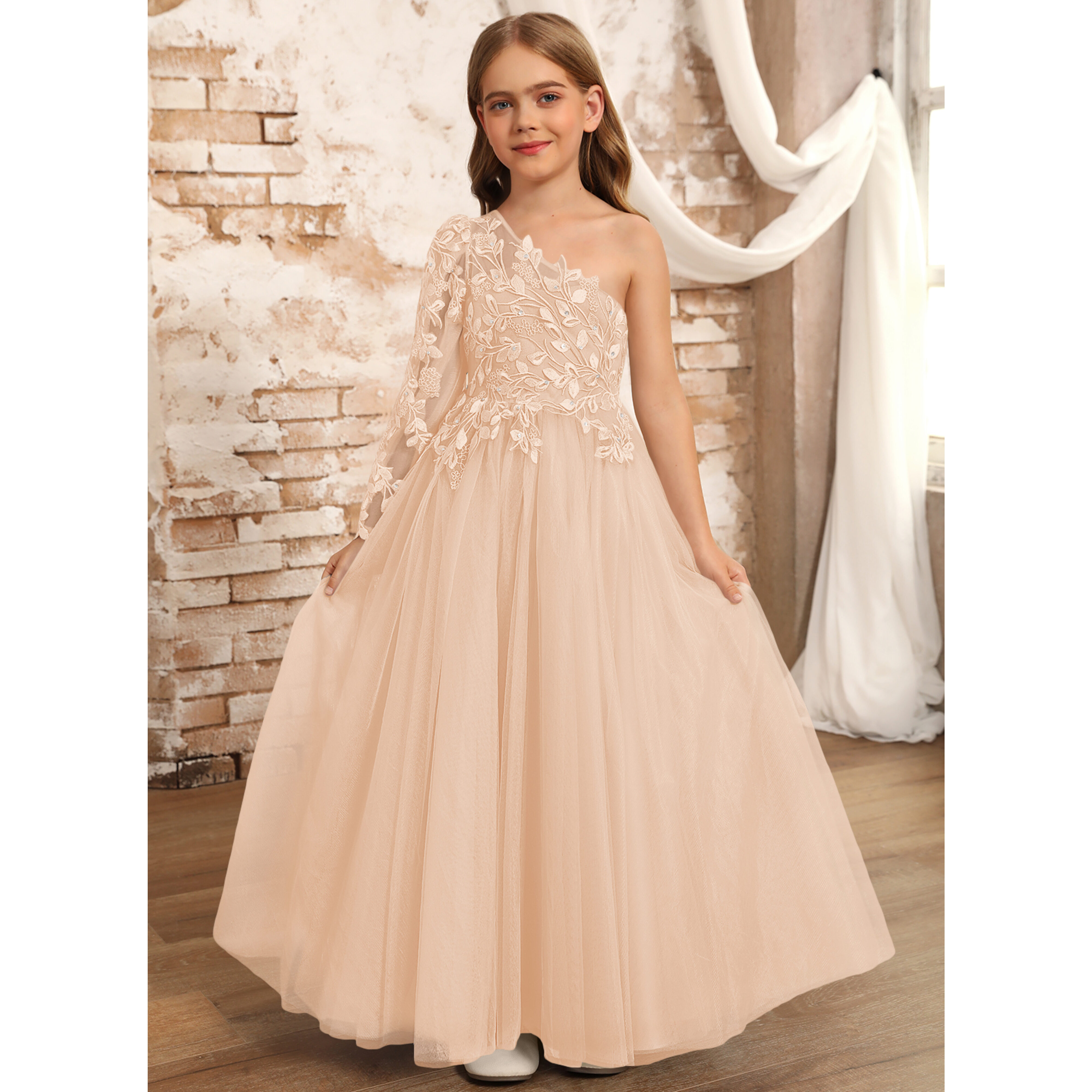 JYUNI PLUS FLOWER TULLE DRESS チュールドレス Niza A-line Tulle Flower Girl Dress | JJ's House