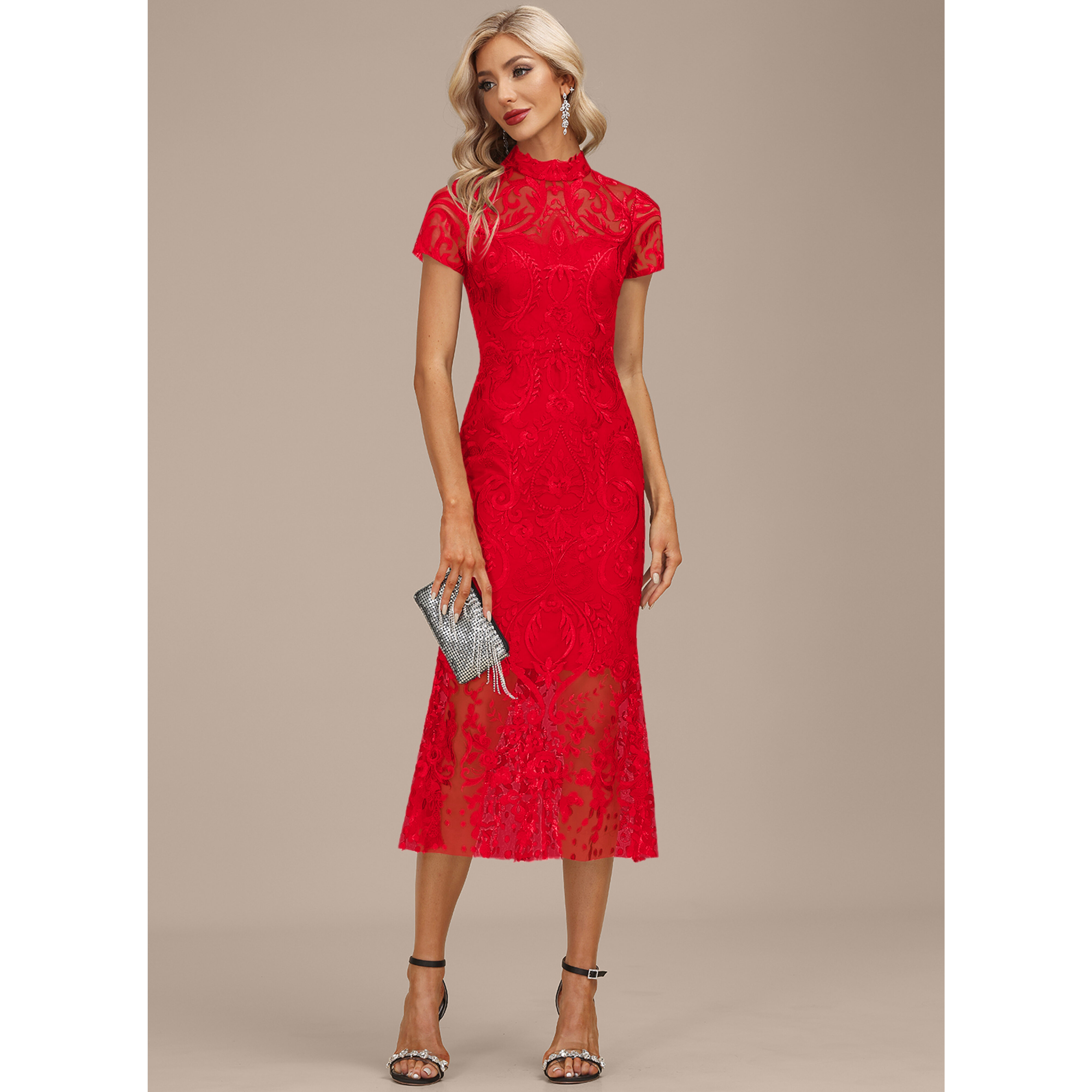 midi lace formal cocktail dress product info and reviews Theia Women's Ainslie - Blue Mirage while the detailed lace adds beautiful texture and shine JJ's House Sheath Column High