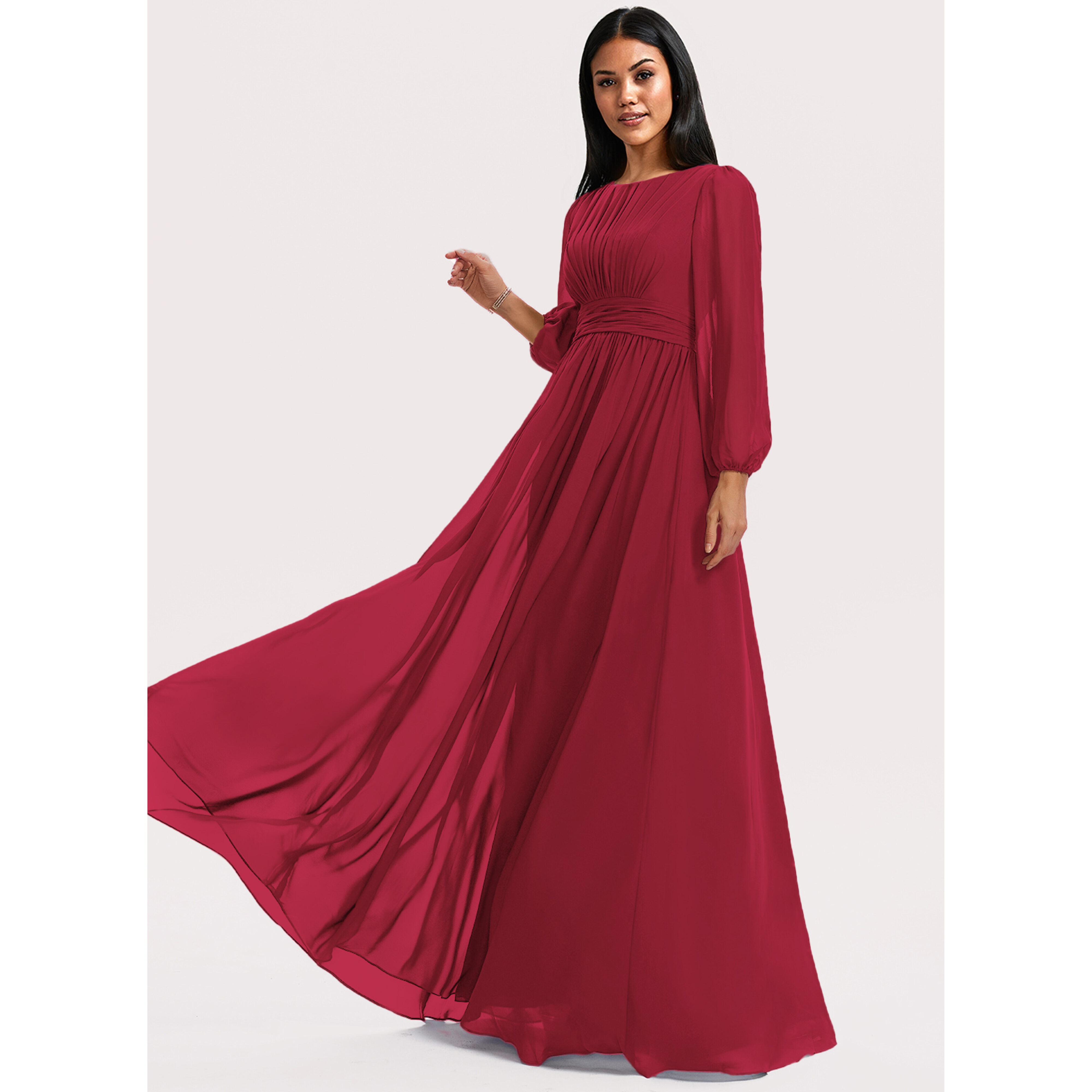 Sanovia A-line Ruffle Chiffon Bridesmaid Dress | JJ's House